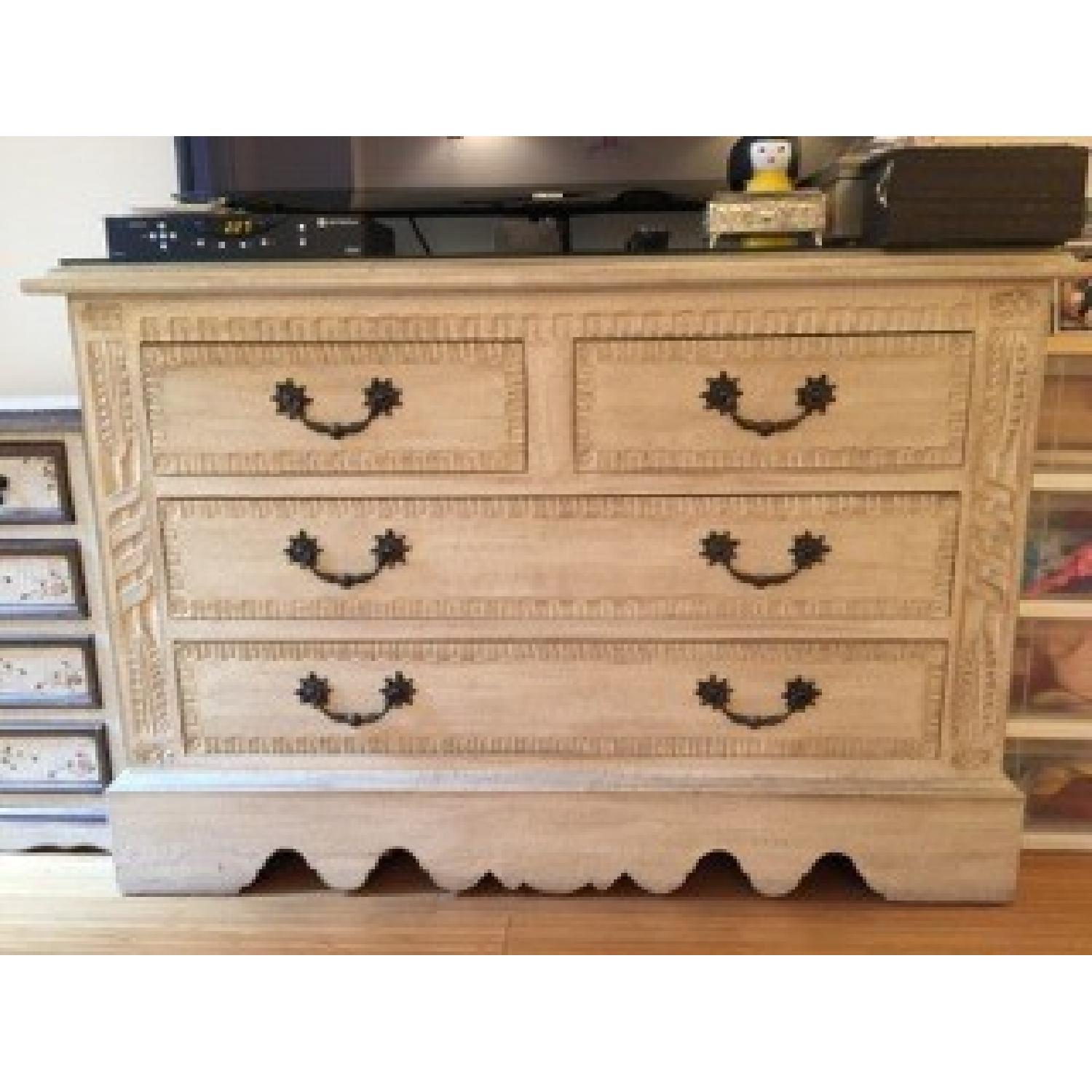Off White Antique Crackle Finish Dresser - image-1