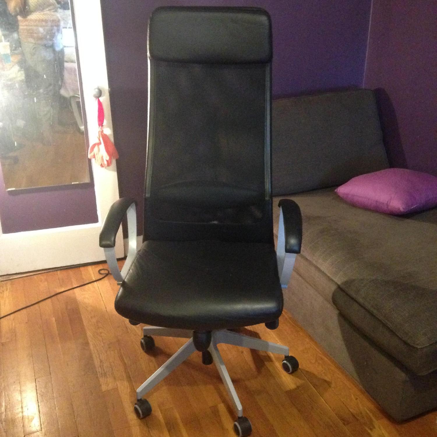 Ikea Markus Black Swivel Chair w/ Glose Robust Back - image-1