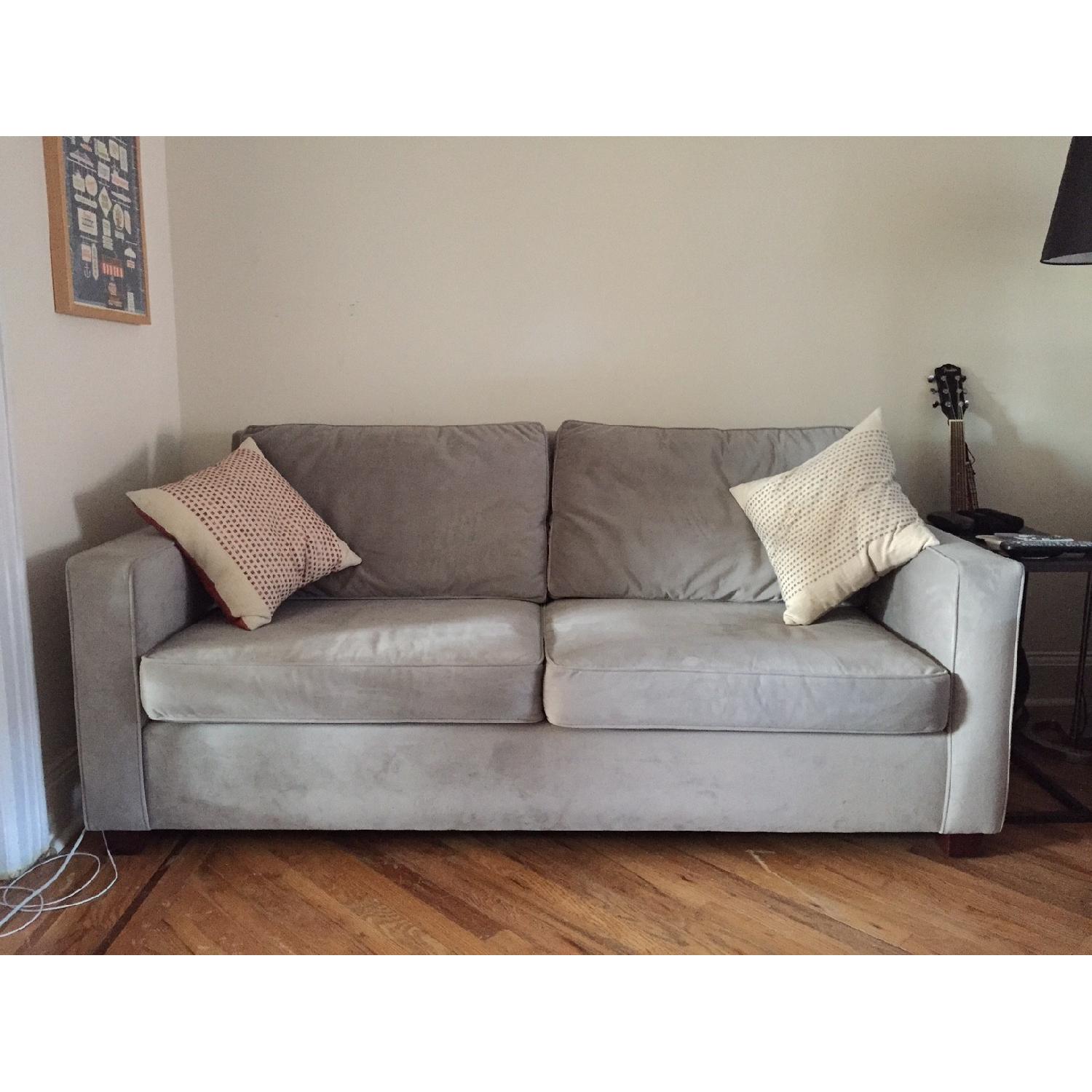 West Elm Henry Dove Gray Sofa - image-1