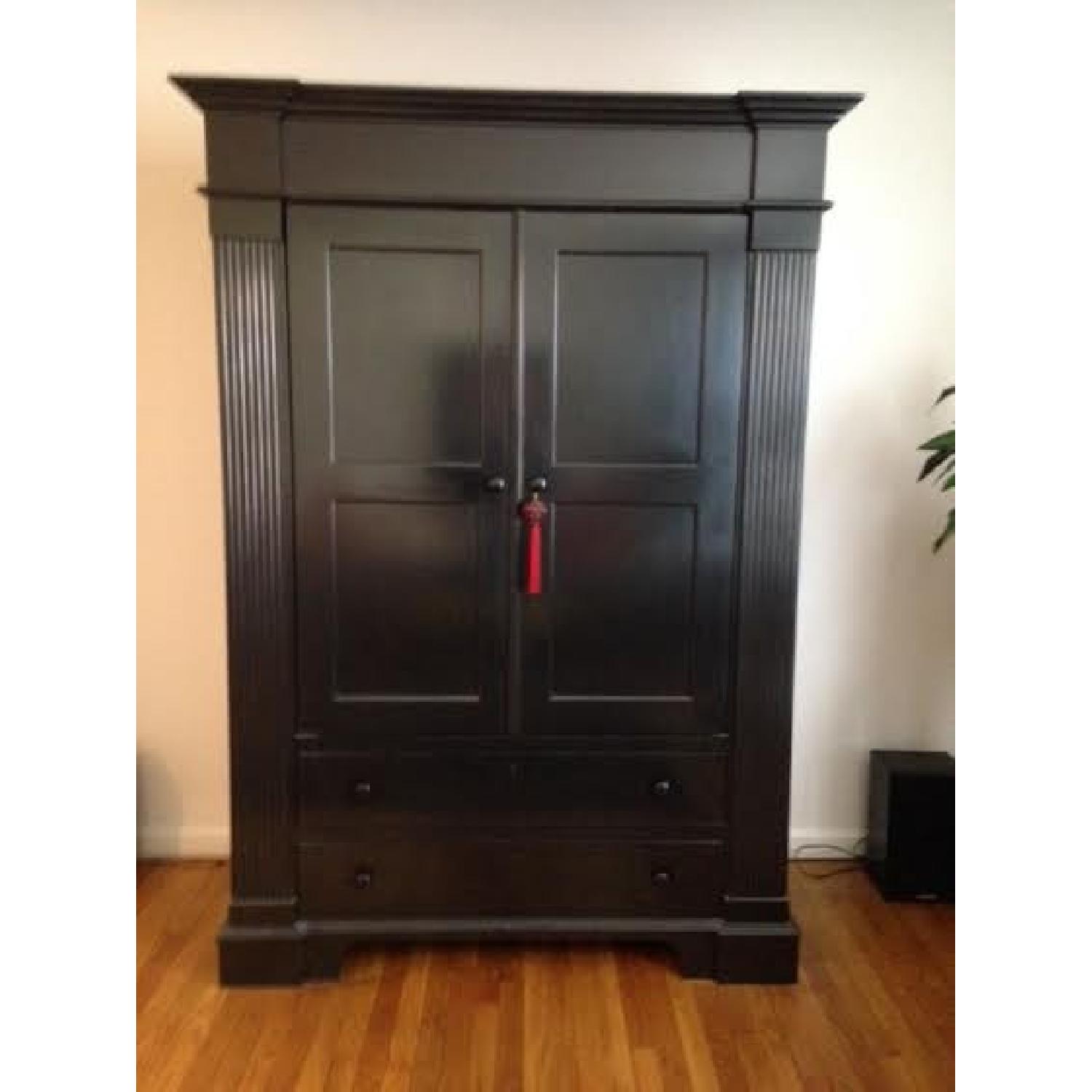 Uproar Home Black Alderwood Armoire - image-2