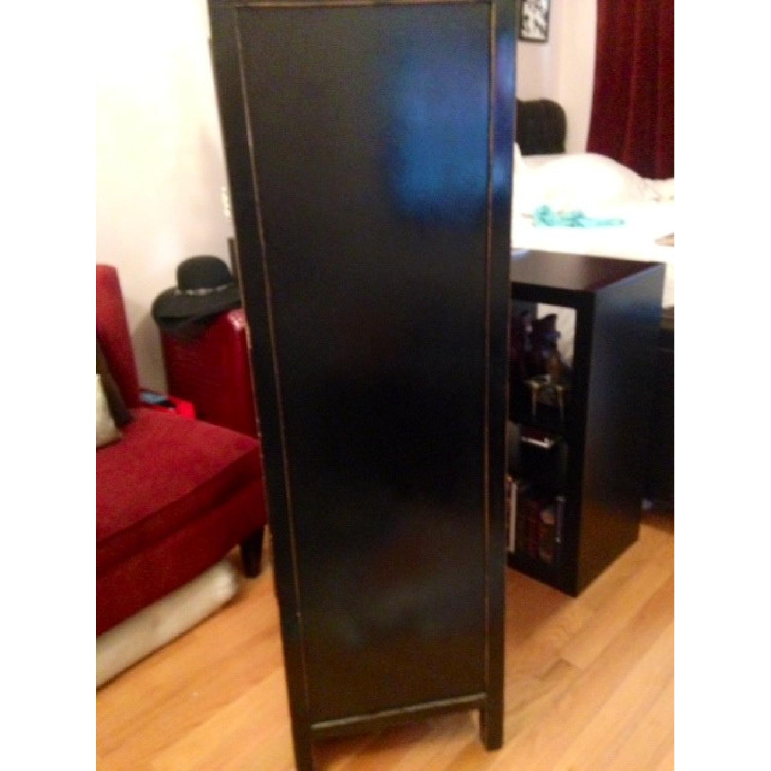 Black Asian Antique Armoire With Crystal Accent Handles - image-2