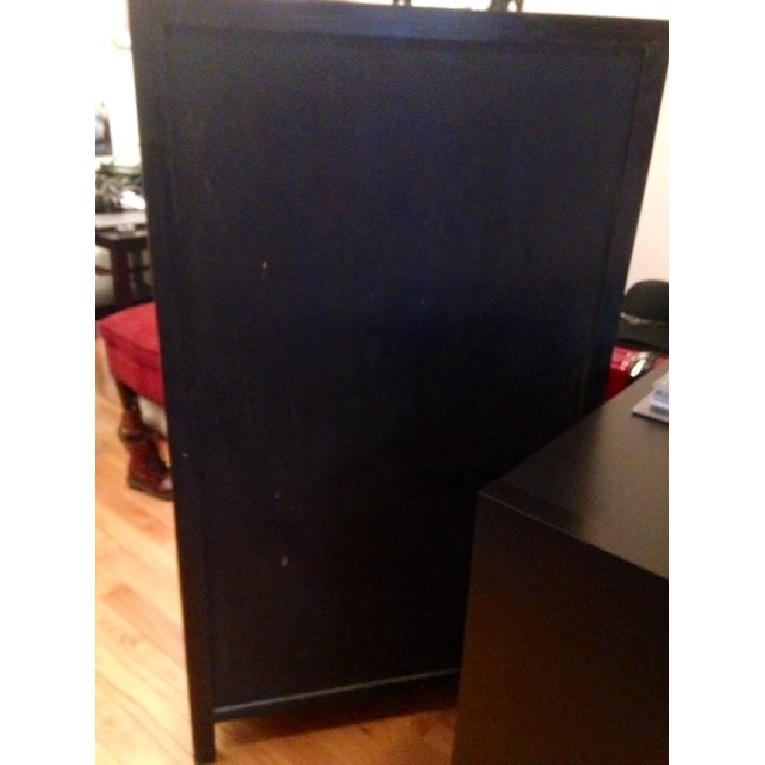 Black Asian Antique Armoire With Crystal Accent Handles - image-6