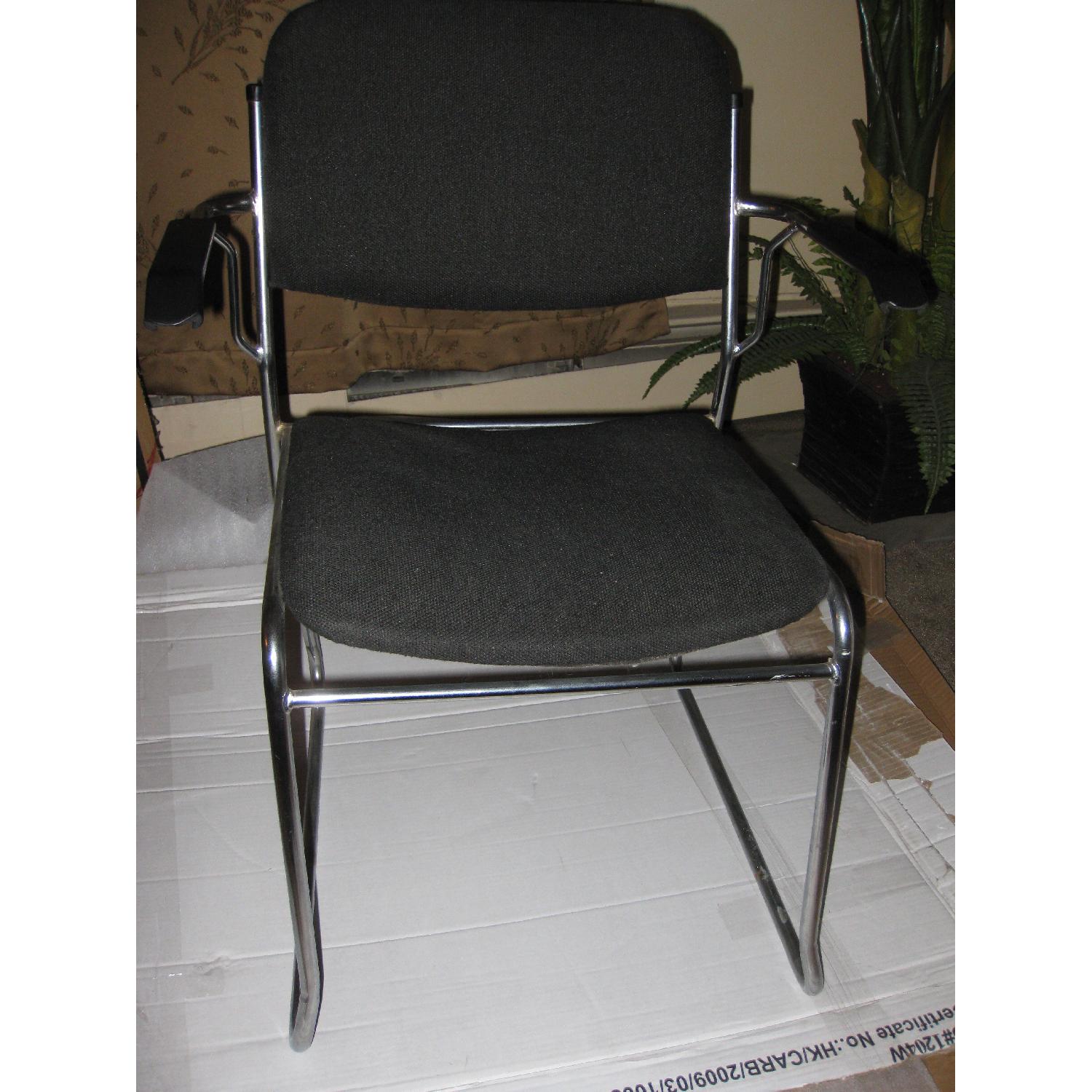 Metal/Fabric Accent or Office Chairs/Armchairs - Pair - image-2