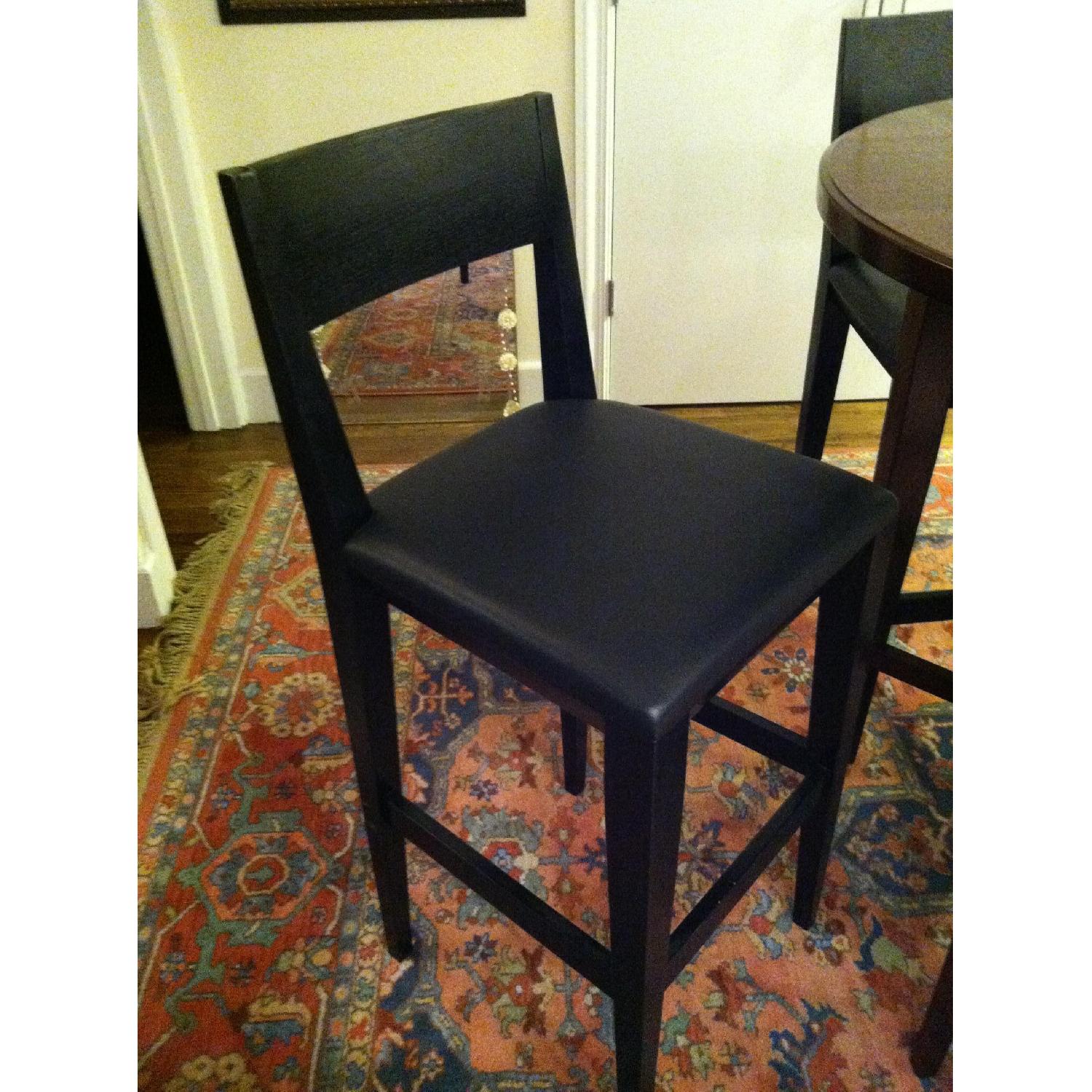Crate & Barrel Tall Round Wooden Table w/ 4 Chairs - image-4