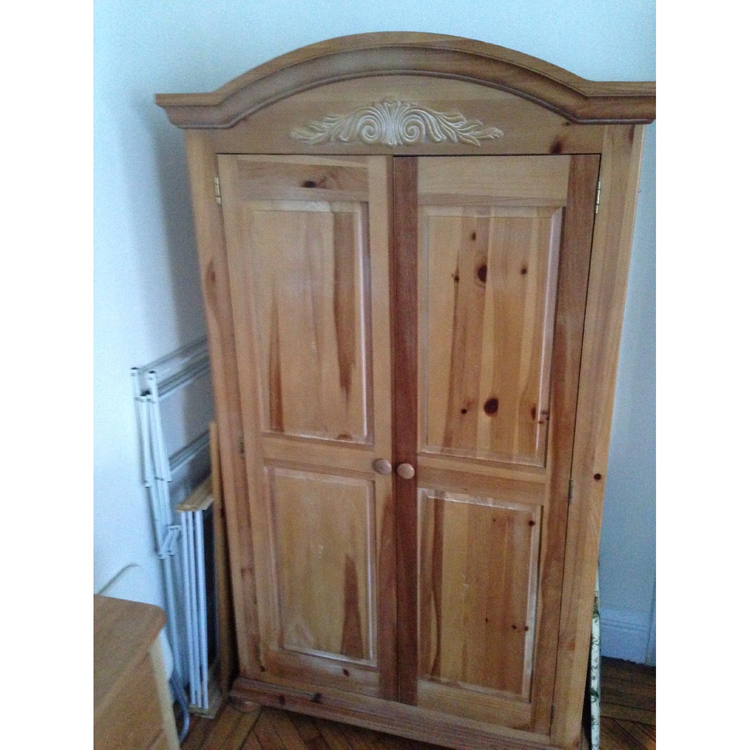 VintageSolid Wood Armoire - image-1