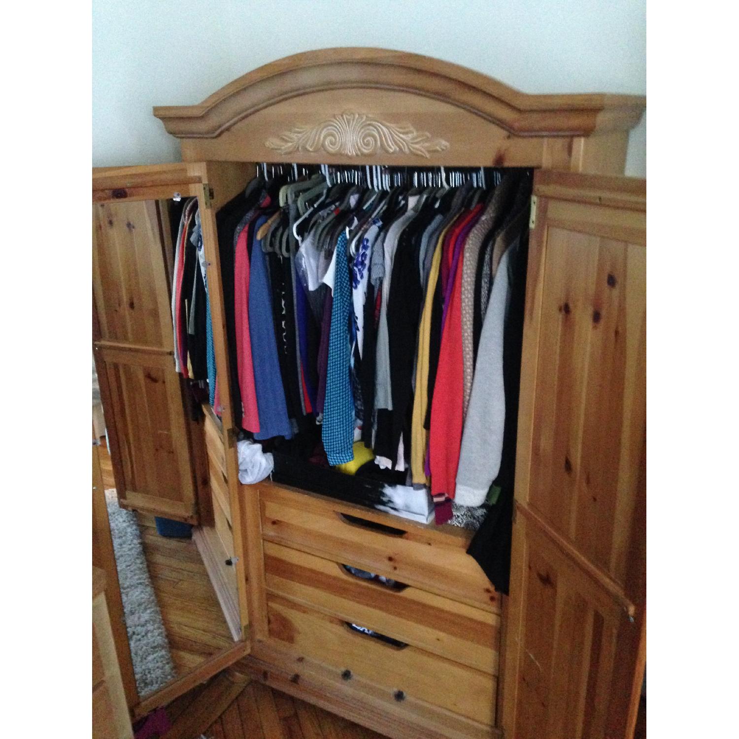 VintageSolid Wood Armoire - image-2