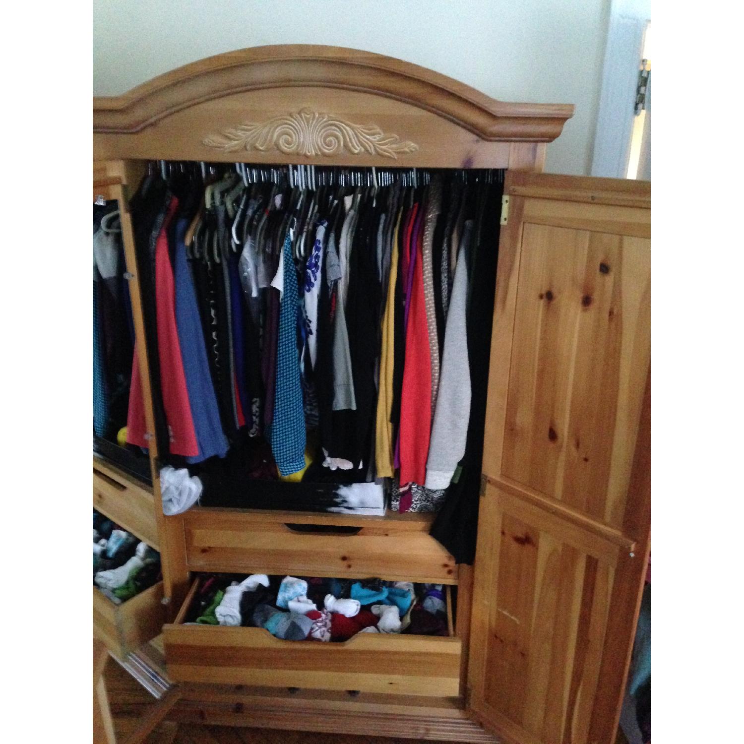 VintageSolid Wood Armoire - image-3