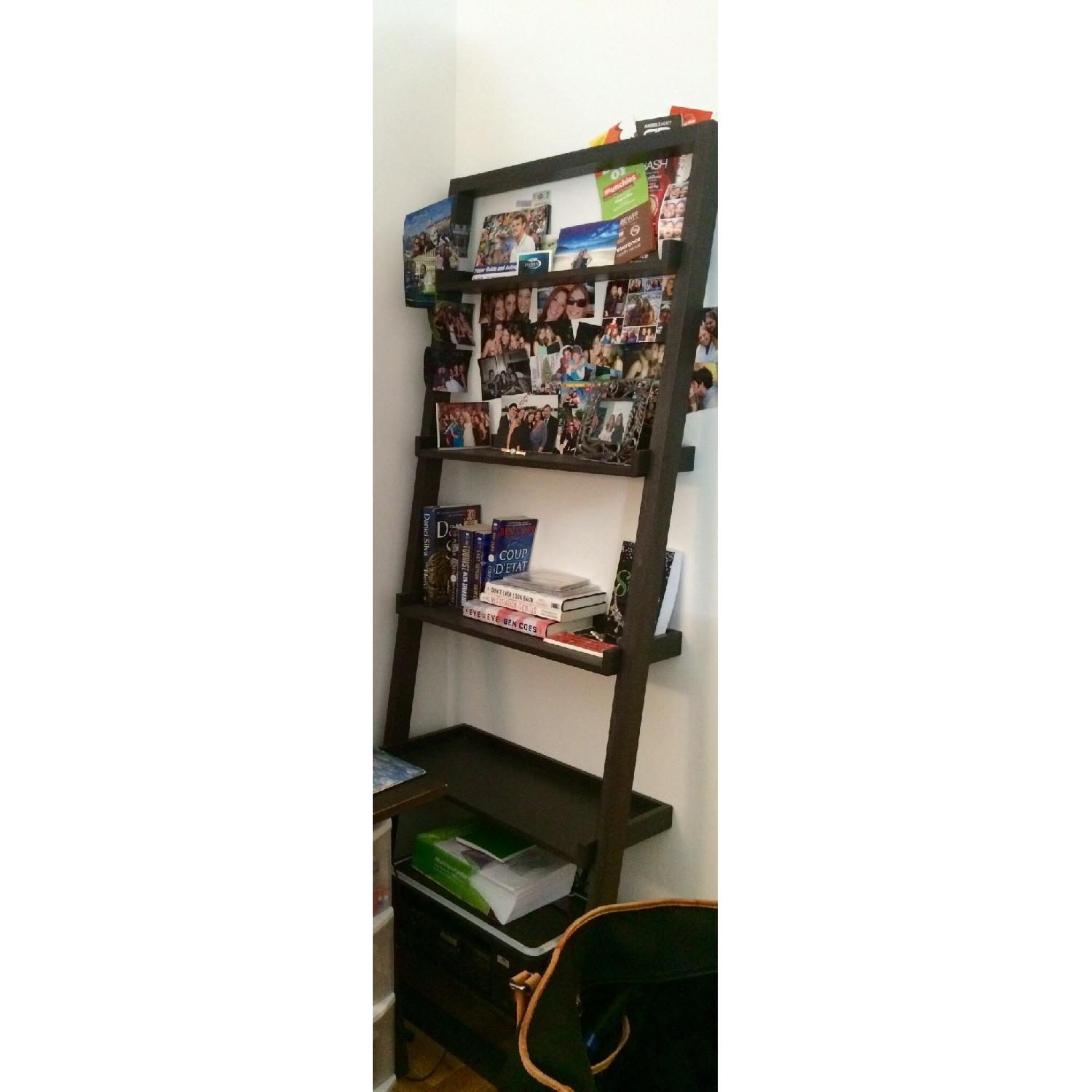 Crate & Barrel Sloane Leaning Grey Bookcase - image-1