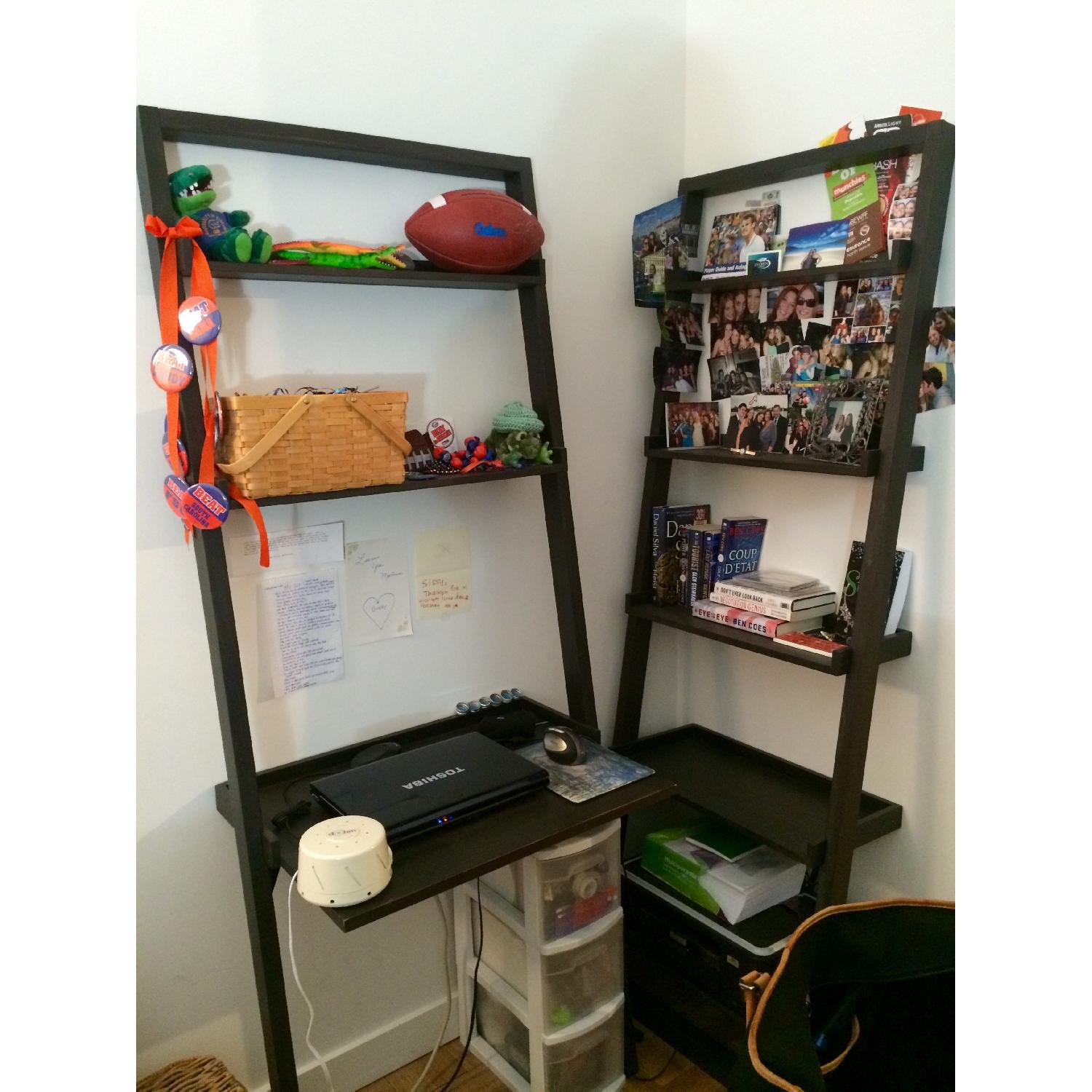 Crate & Barrel Sloane Leaning Grey Bookcase - image-2