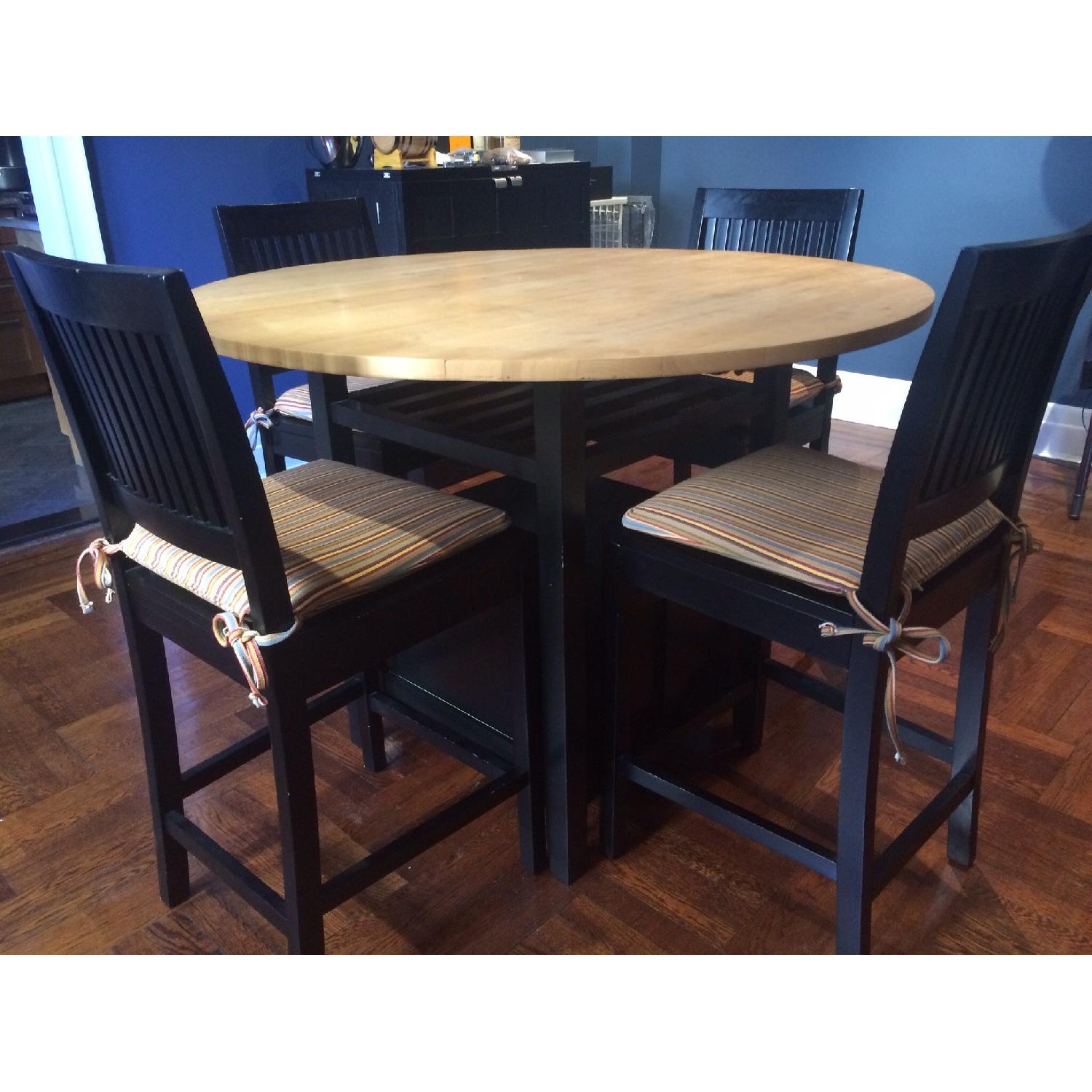 Crate & Barrel High Dining Table w/ 4 Stools - image-1