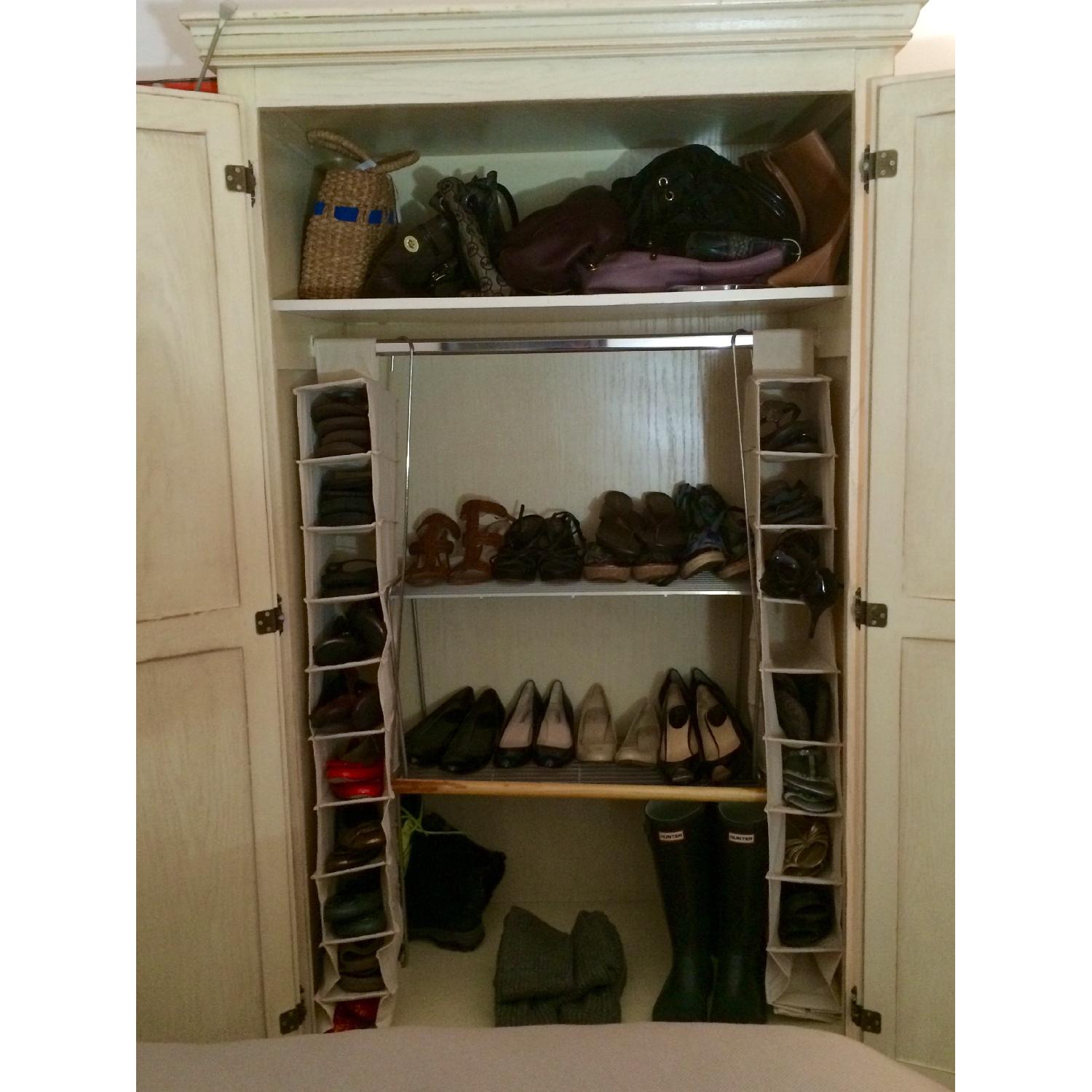 Gothic Cabinet Craft  Distressed White Raised Panel Wardrobe w/ Doors - image-5