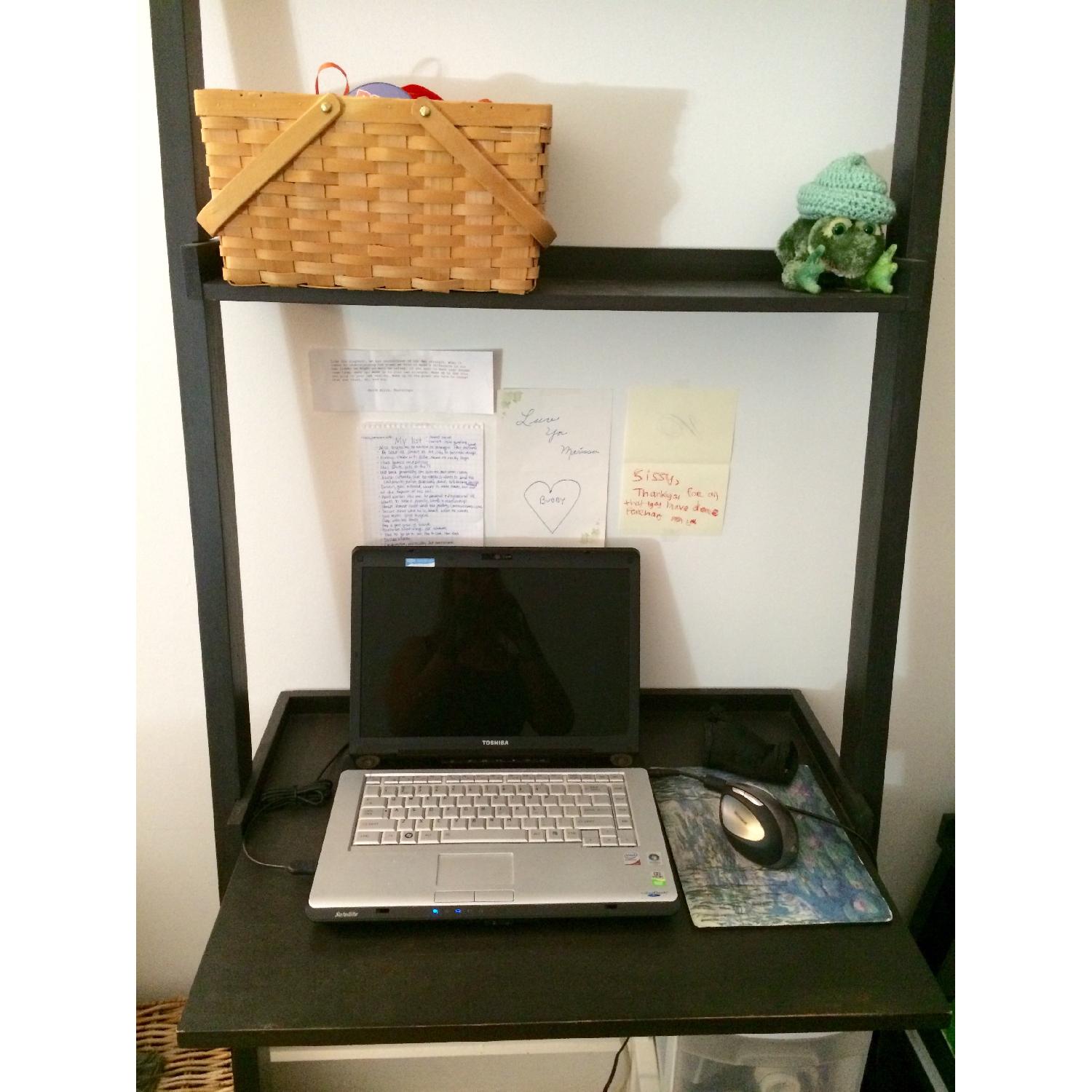 Crate & Barrel Sloane Grey Leaning Desk Bookshelf - image-4