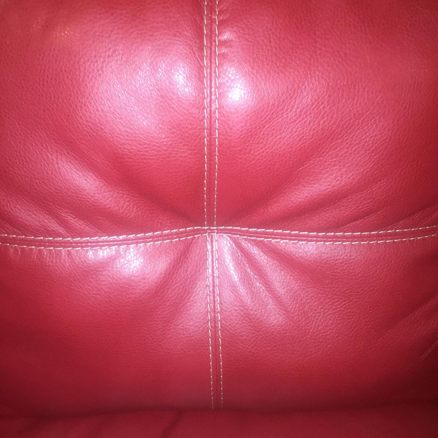 Burgundy/Deep Red Leather Sofa - image-6
