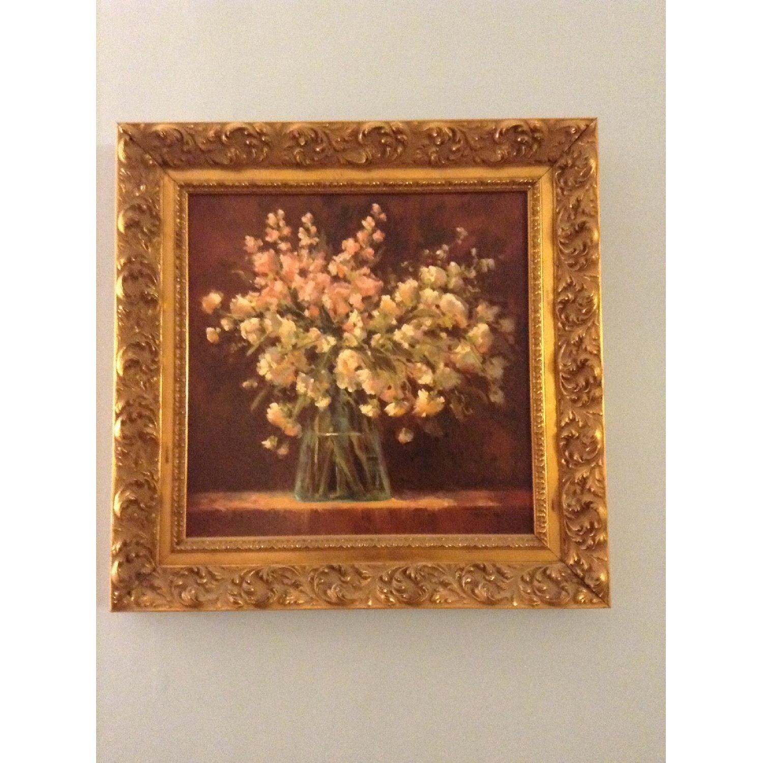 Floral Painting in Gold Tones - image-1