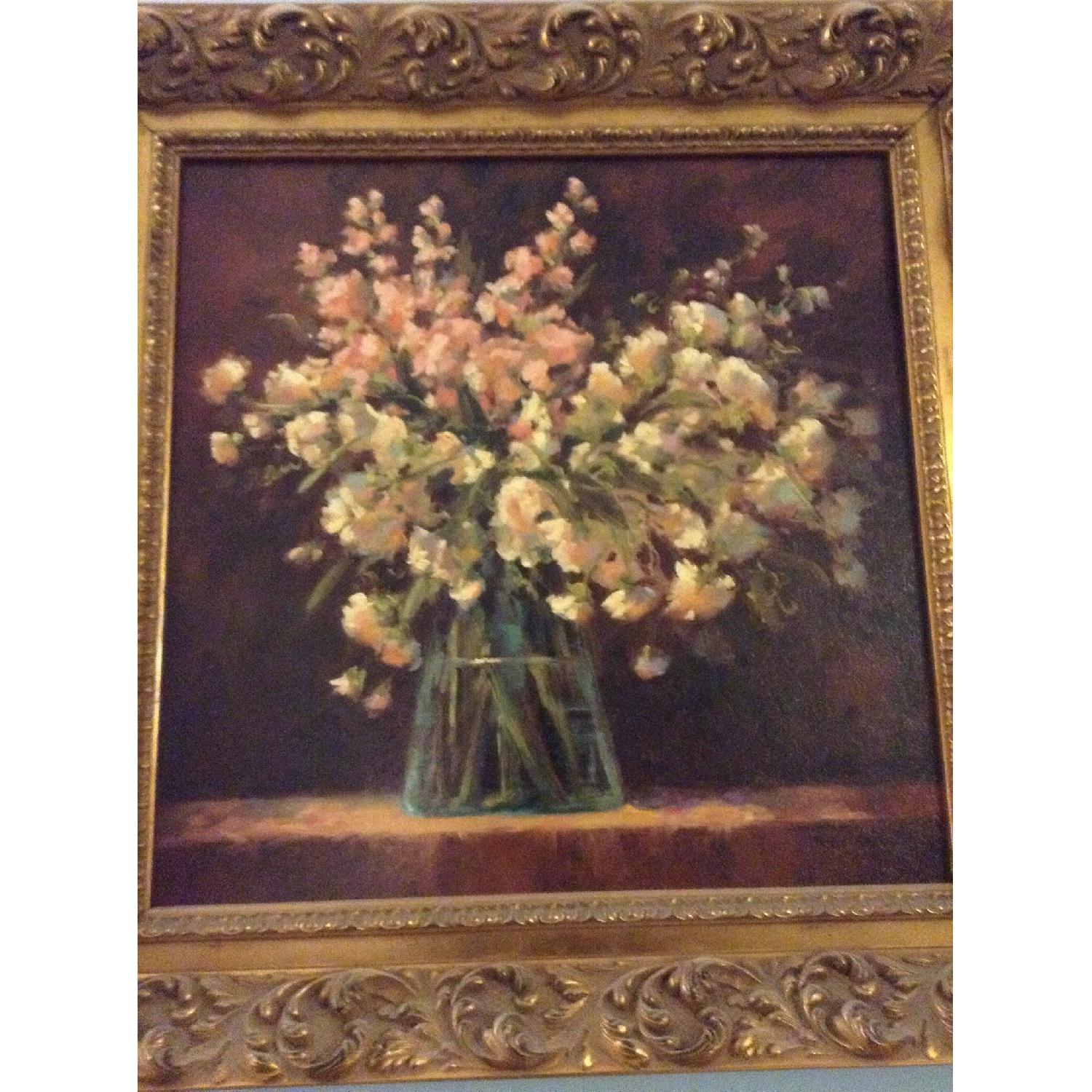 Floral Painting in Gold Tones - image-5