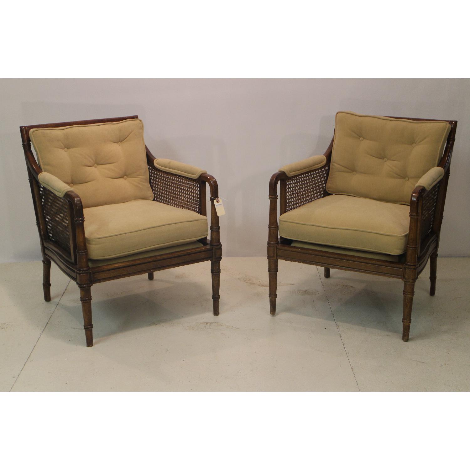 Edwardian Type Armchairs w/ Cushions - Set of 2 - image-1