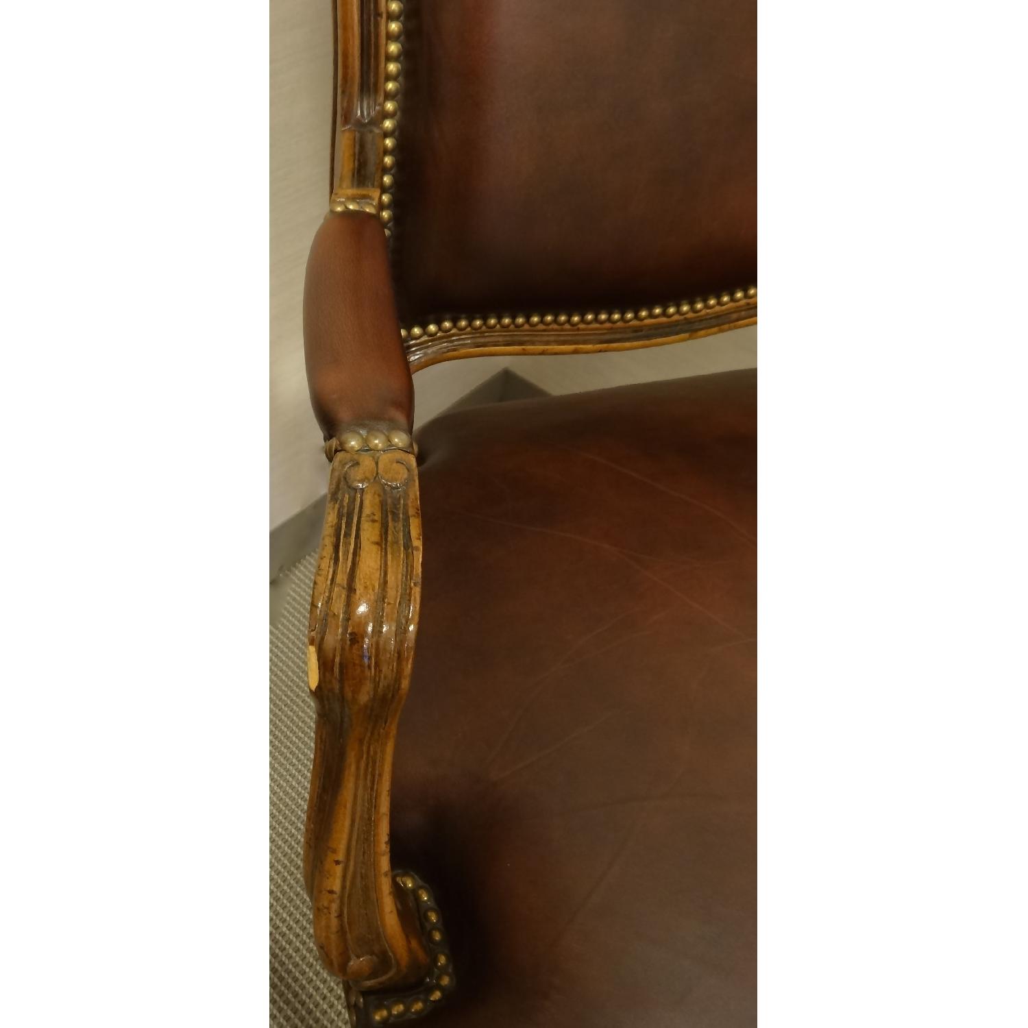 Leather and Wood French Regency Chairs - Set of 2 - image-7