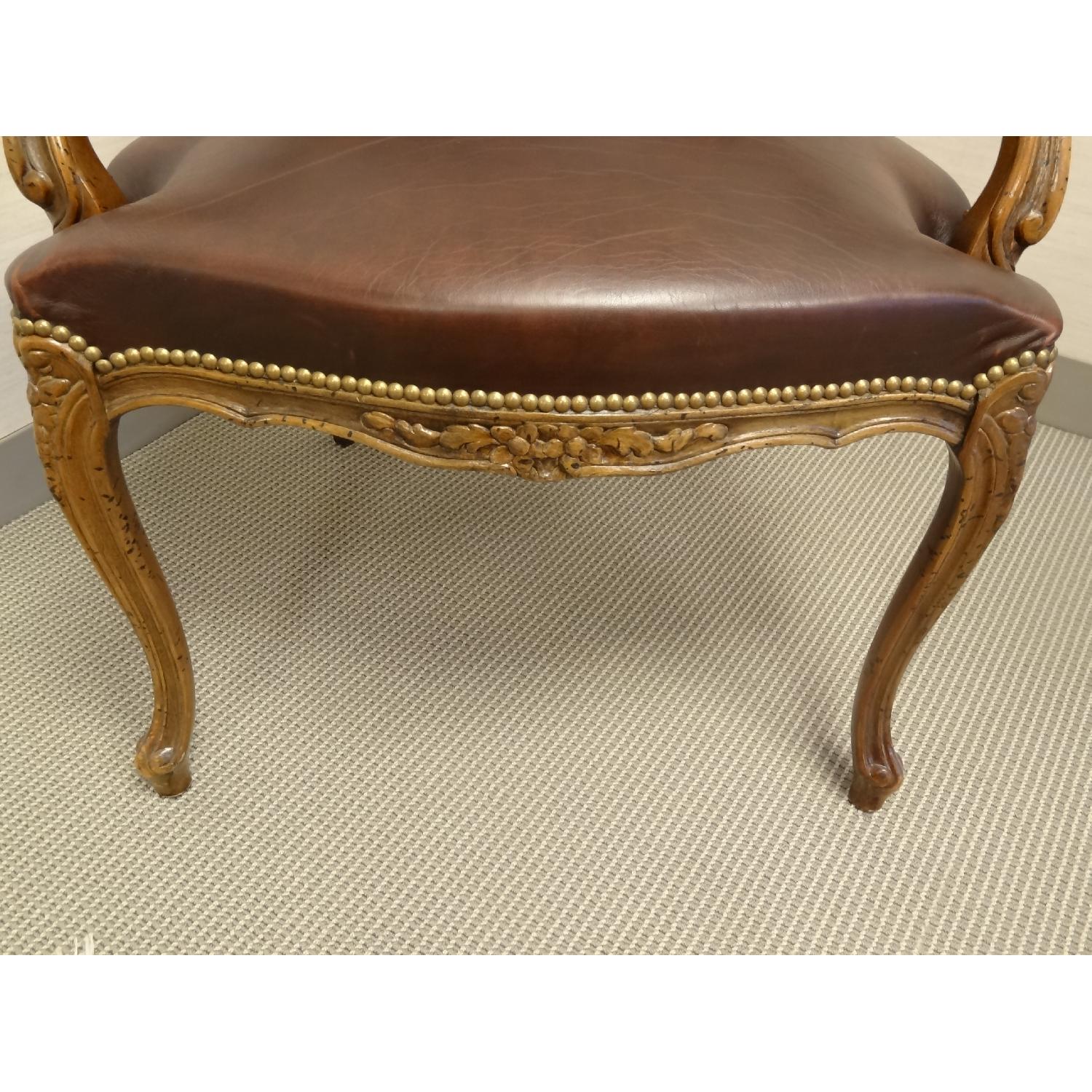 Leather and Wood French Regency Chairs - Set of 2 - image-8