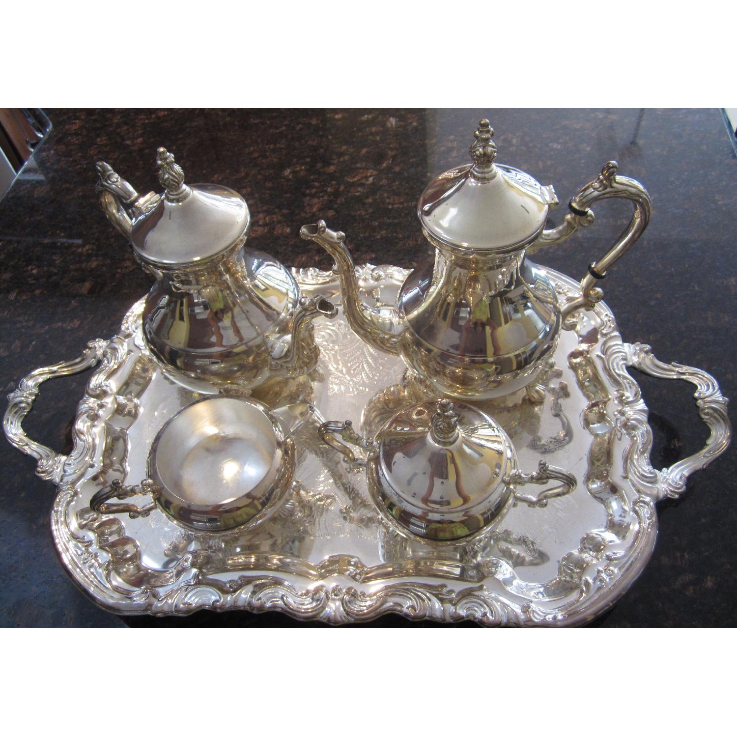 FB Rogers Silver Co. Silver Plated 5 Piece Tea/Coffee Set - image-3