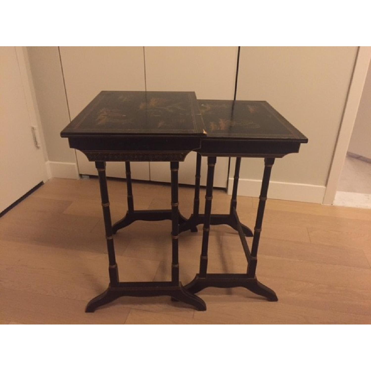 Antique Black Nesting Side Tables - Set of 2 - image-2