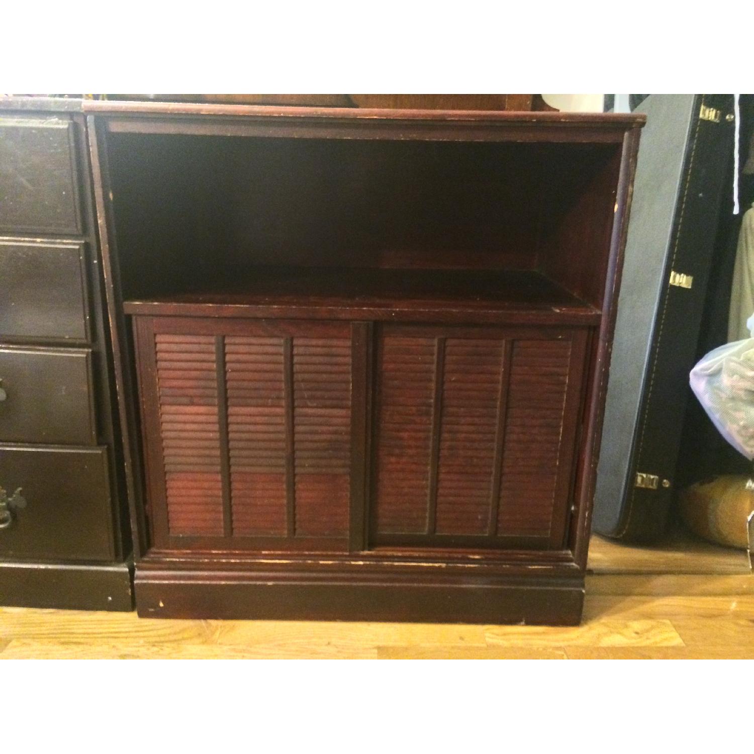 Vintage Sliding Doors Chest of Drawers/ Media Console - image-1