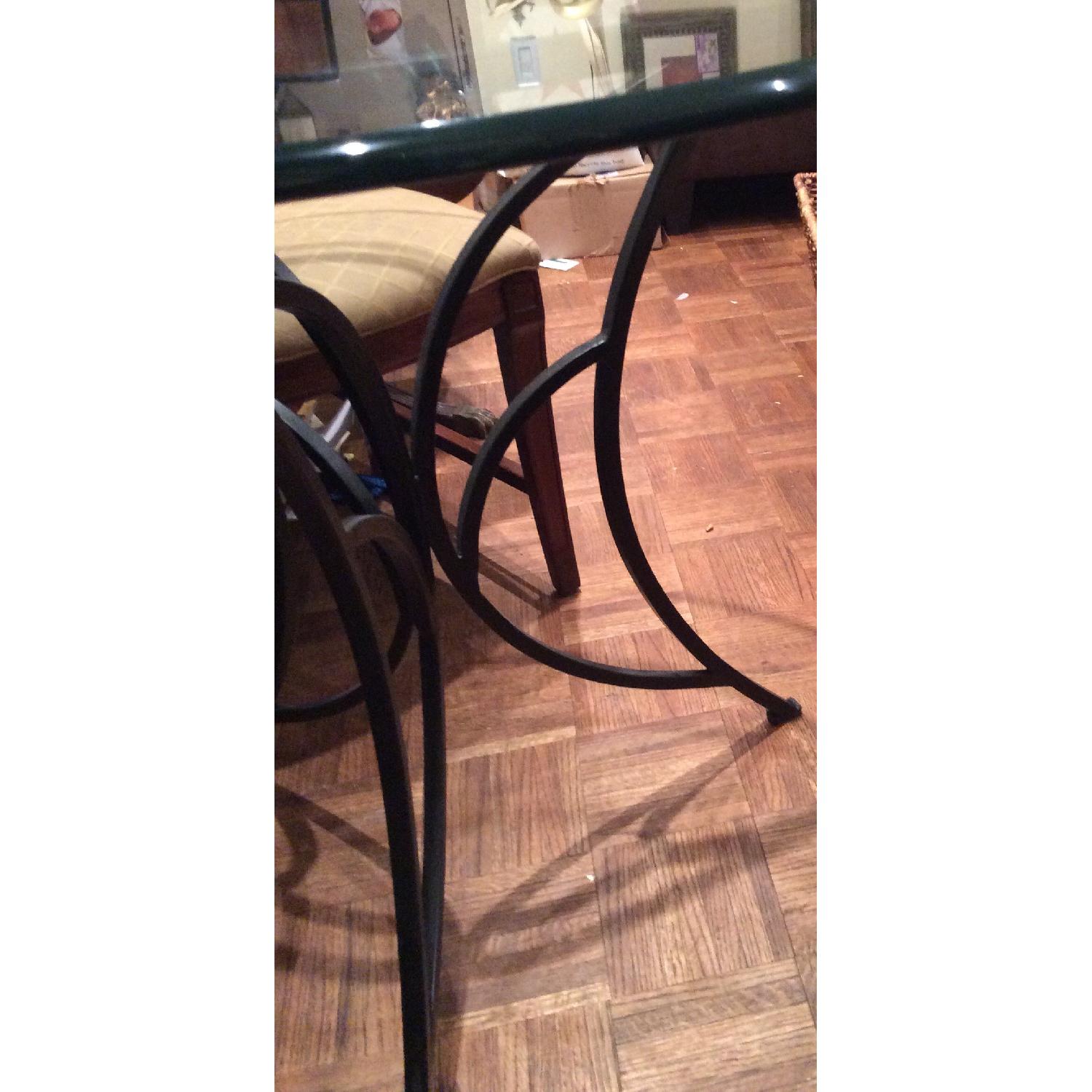 Pier 1 Glass Top and Wrought Iron Base Dining Table - image-2