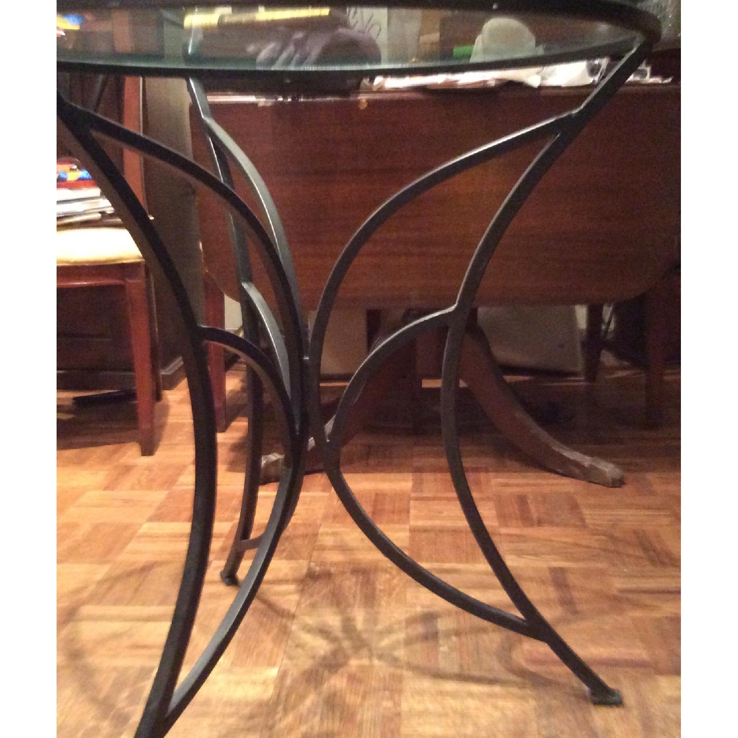 Pier 1 Glass Top and Wrought Iron Base Dining Table - image-6