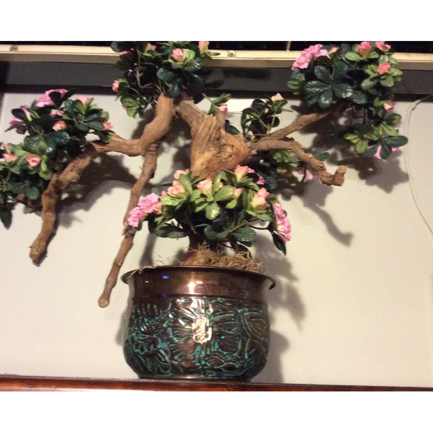 Silk Bonsai on a Metal Planter - image-1