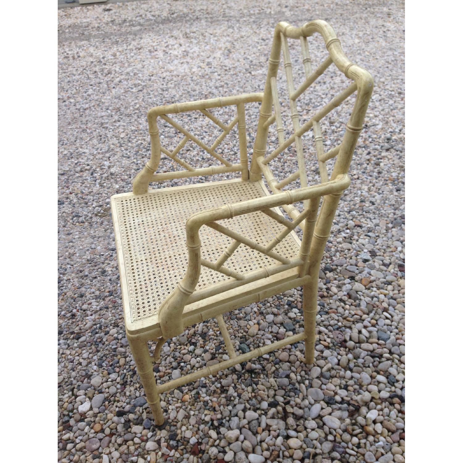 Hollywood Regency Faux Bamboo Armchairs with Tortoise Finish - Pair - image-4