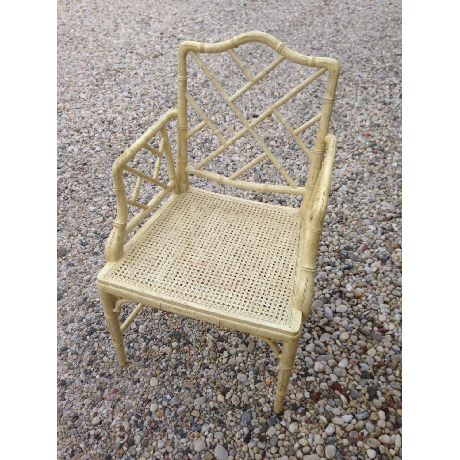 Hollywood Regency Faux Bamboo Armchairs with Tortoise Finish - Pair - image-5