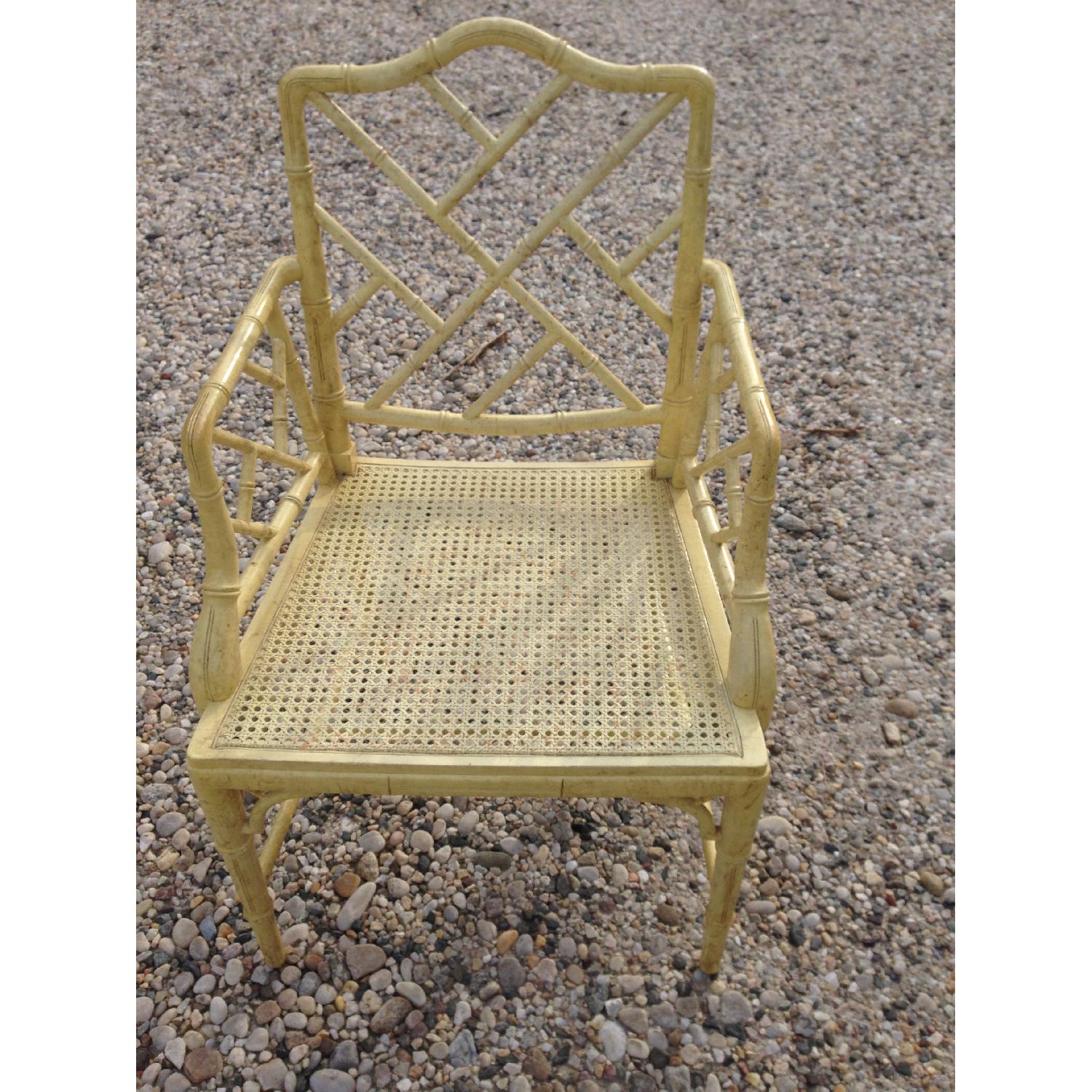 Hollywood Regency Faux Bamboo Armchairs with Tortoise Finish - Pair - image-7