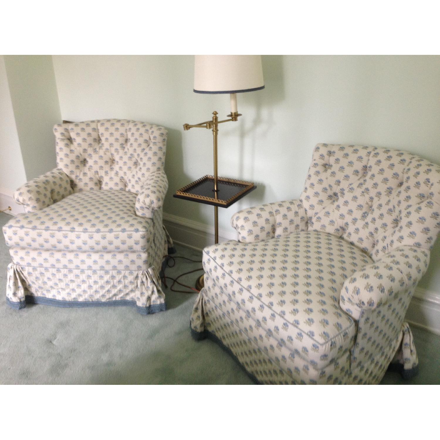 Tufted Tight Back Upholstered Chairs - Pair - image-3