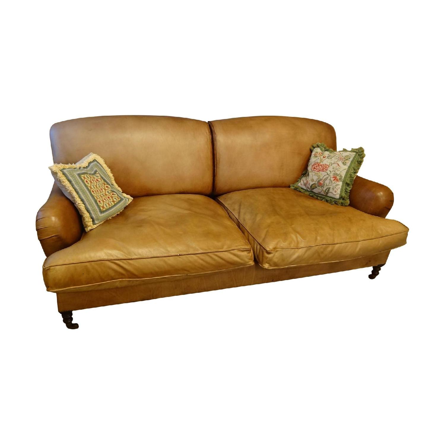 George Smith Leather Sofa with English Arms - image-5