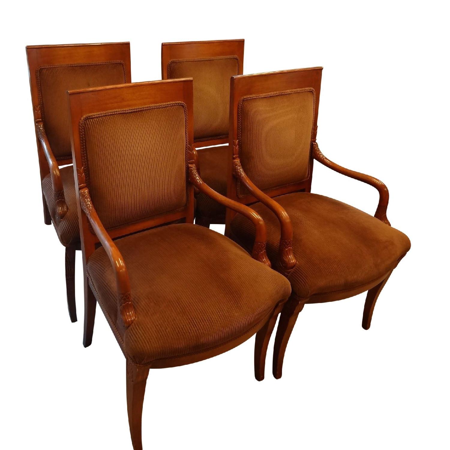 Blond Mahogany Armchairs with Neoclassical Detailing - Set of 4 - image-8