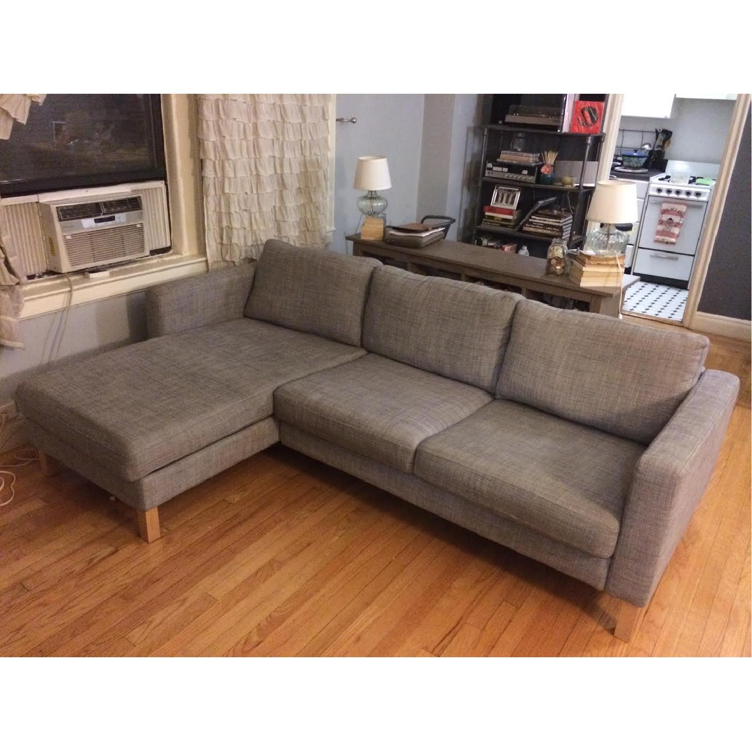Ikea Karlstad Loveseat with Chaise Lounge - image-1