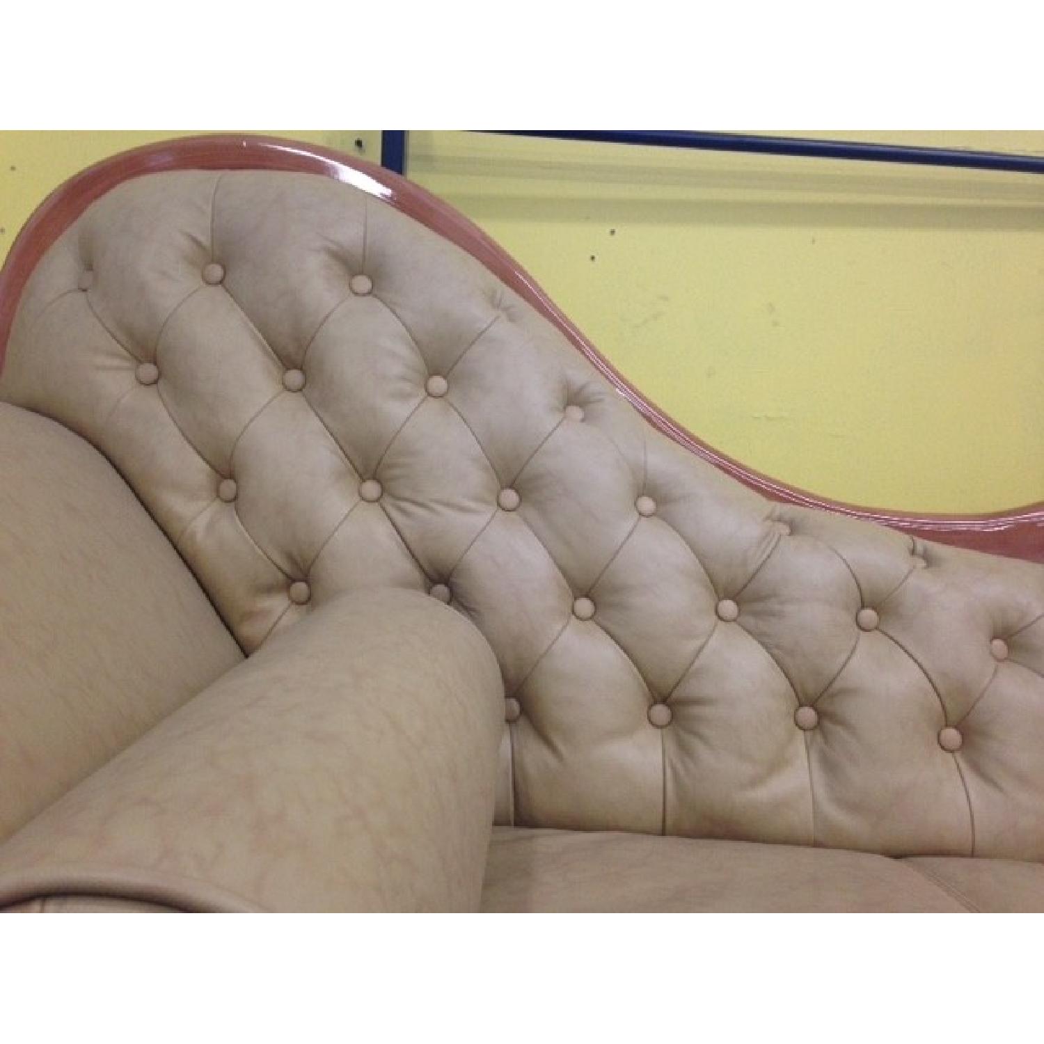 J. Horn Furniture Khaki Leather Chaise - image-2