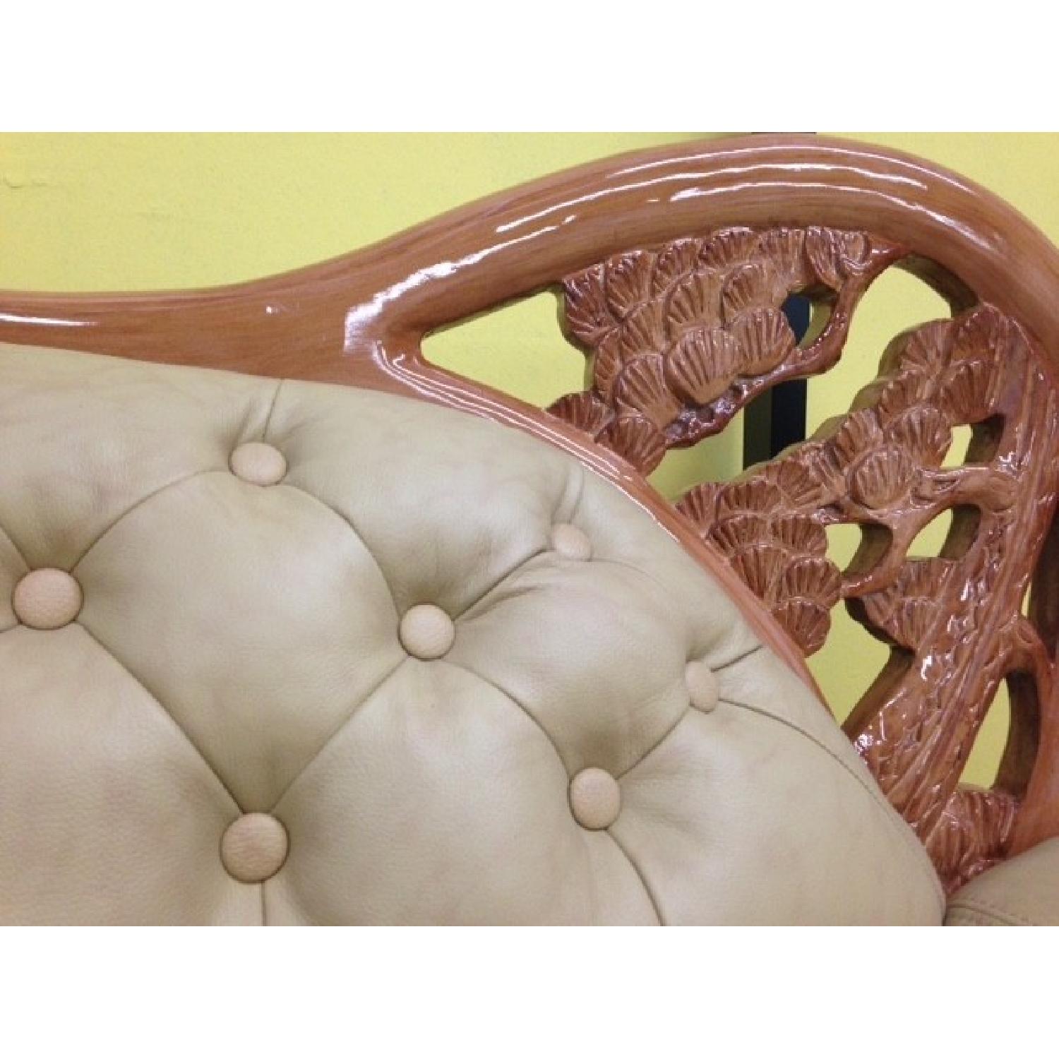 J. Horn Furniture Khaki Leather Chaise - image-4