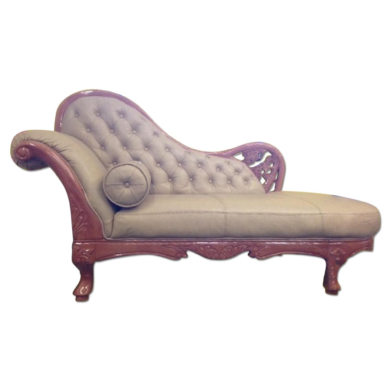 J. Horn Furniture Khaki Leather Chaise