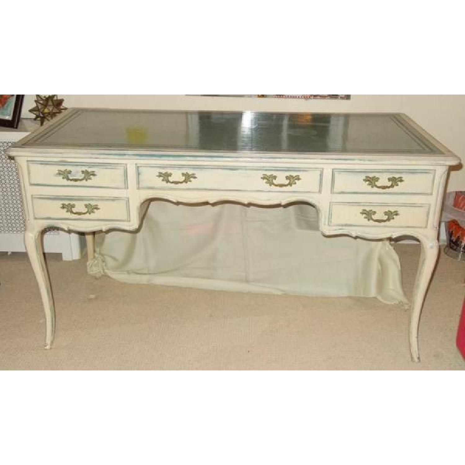 French Regency Bureau Plat Desk with Leather Top - image-1