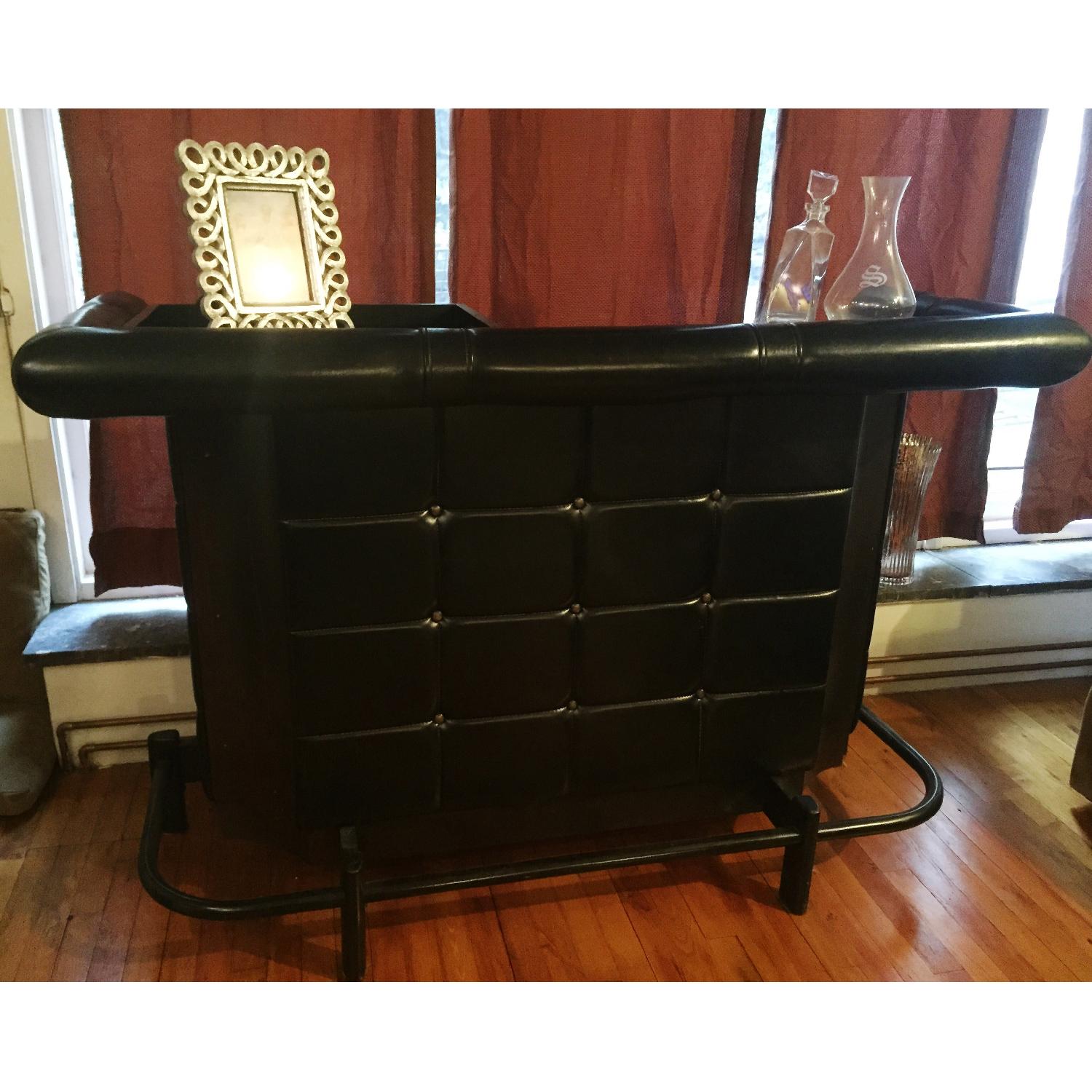 Art Deco Leather & Wood Bar - image-1