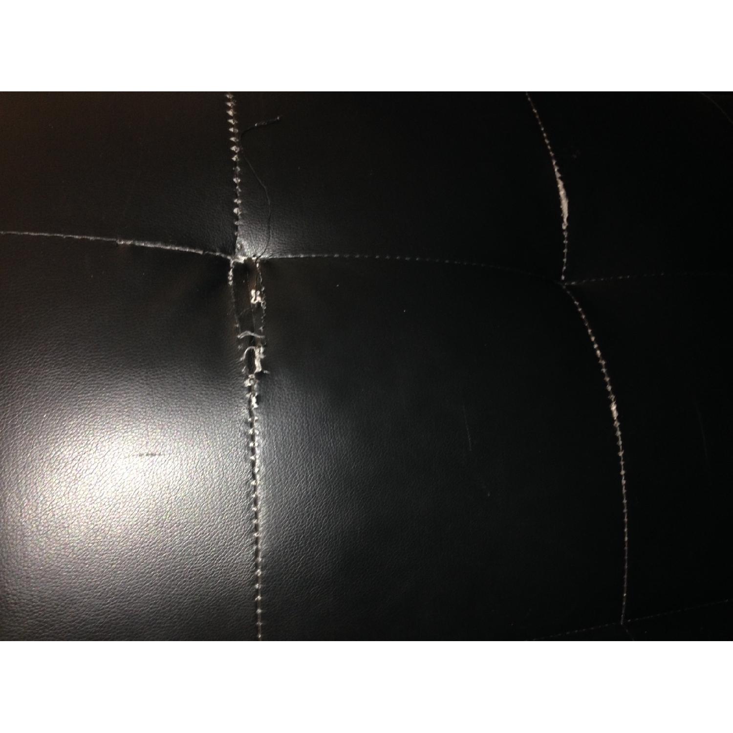 Faux Leather Futon Couch w/ Pillows - image-6