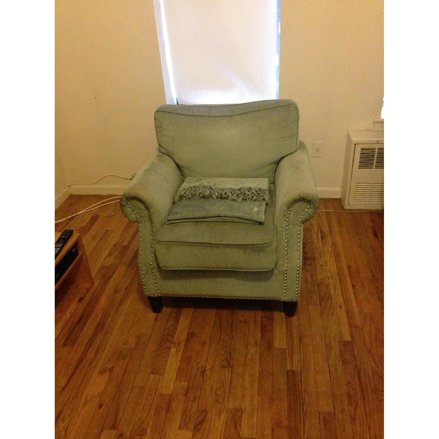 Sage Armchair w/ Ottoman & 2 Throw Pillows - image-2