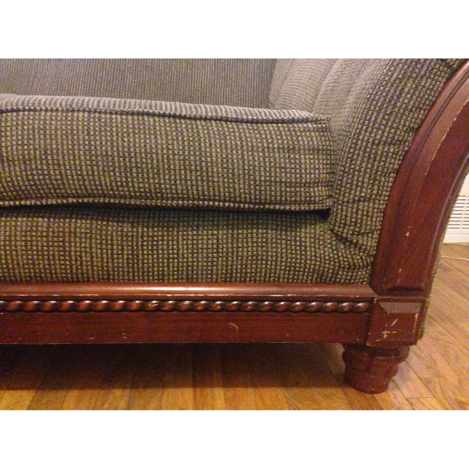 Vintage Wood Frame Loveseat - image-6