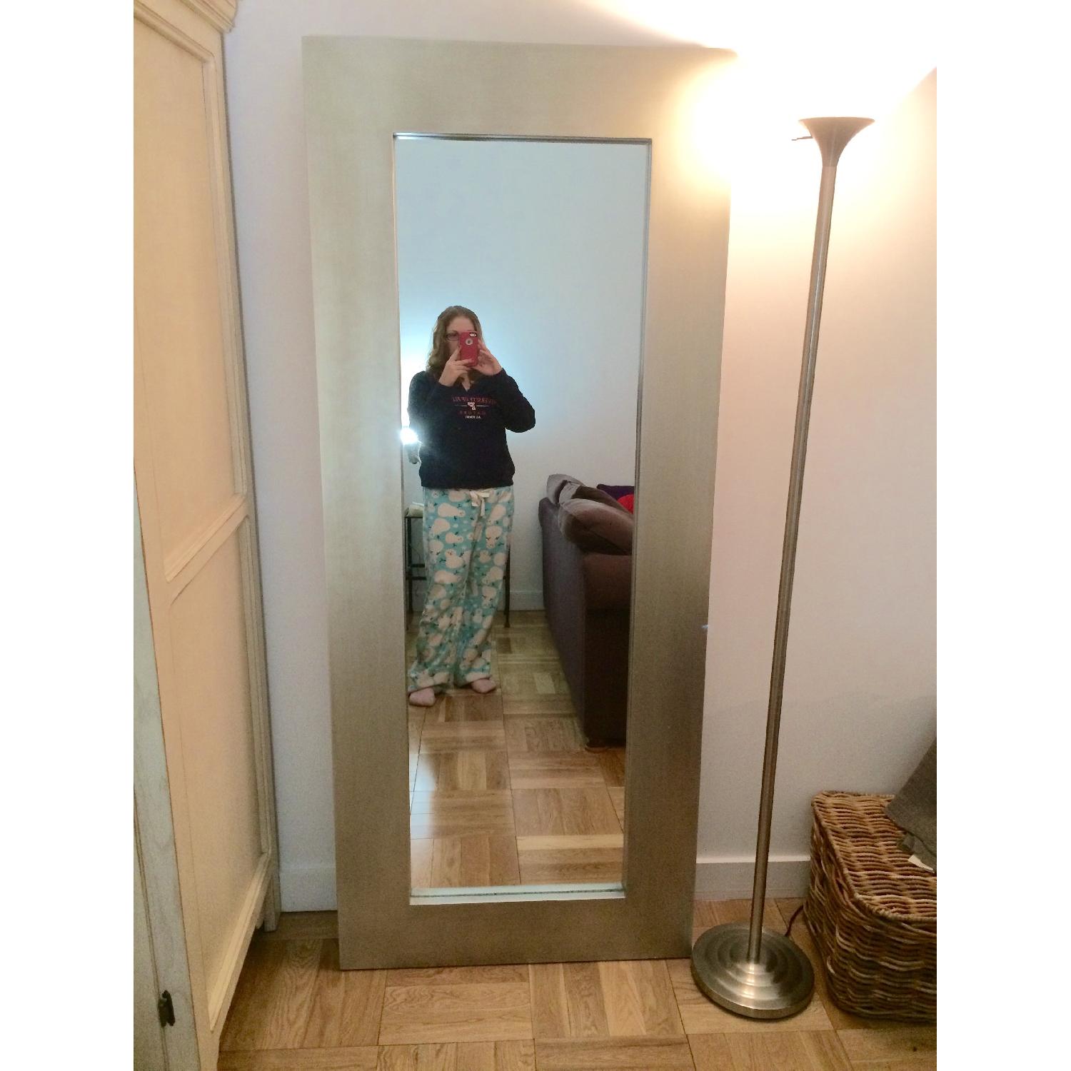 West Elm Chunky Wood Silver Floor Mirror - image-1