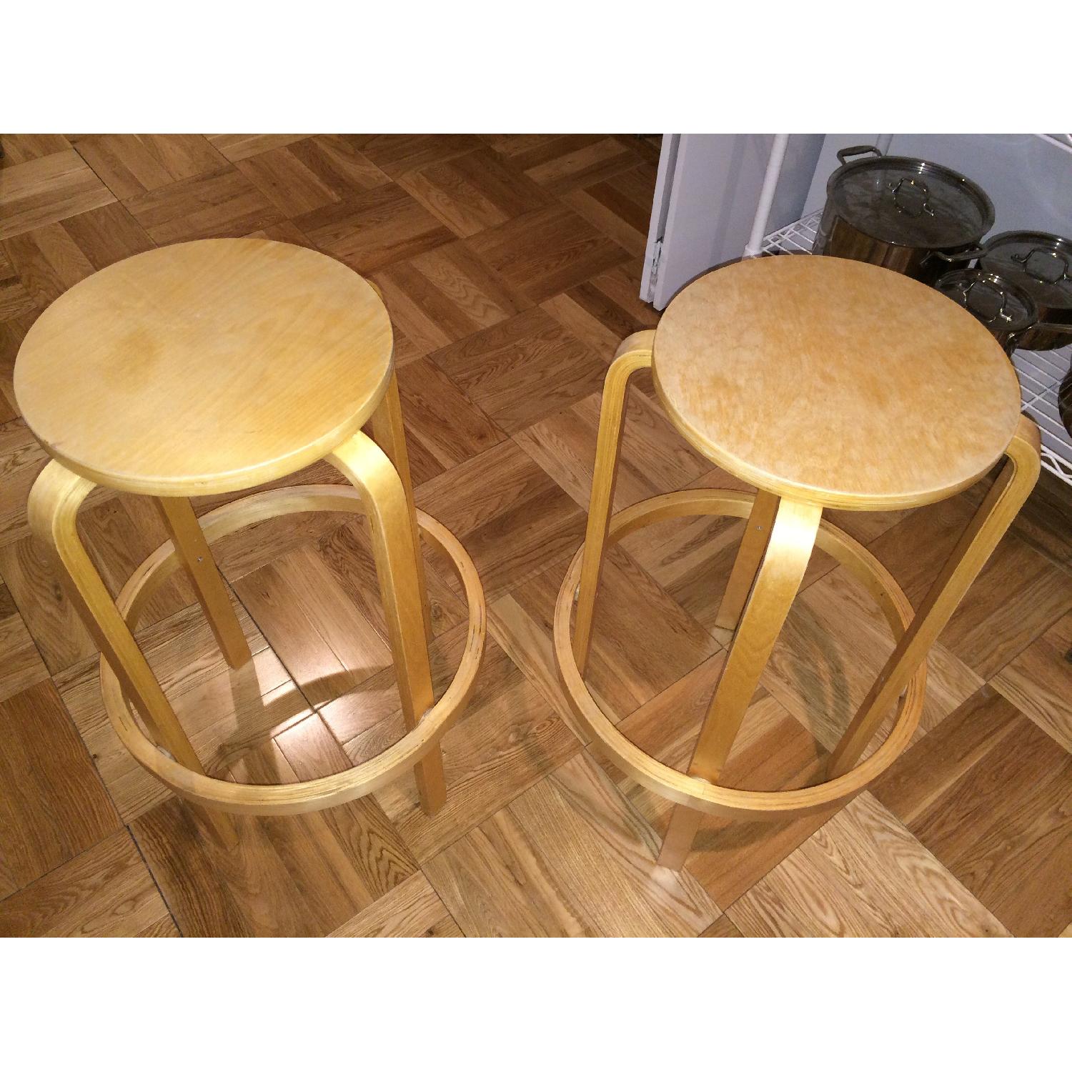 Sky Mall Stackable Wooden Bar Stools - Pair - image-1