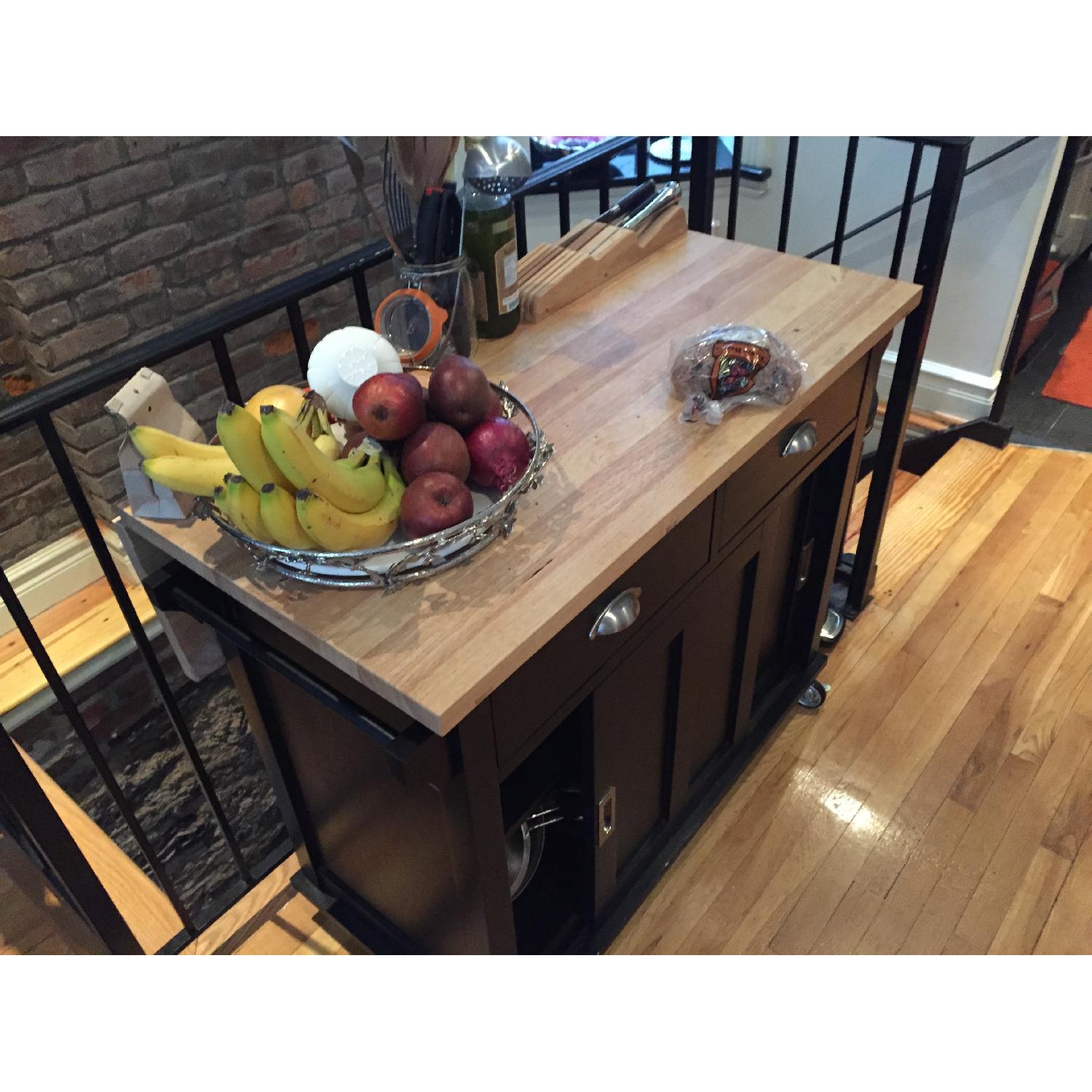 Crate & Barrel Belmont Black Kitchen Island - image-2