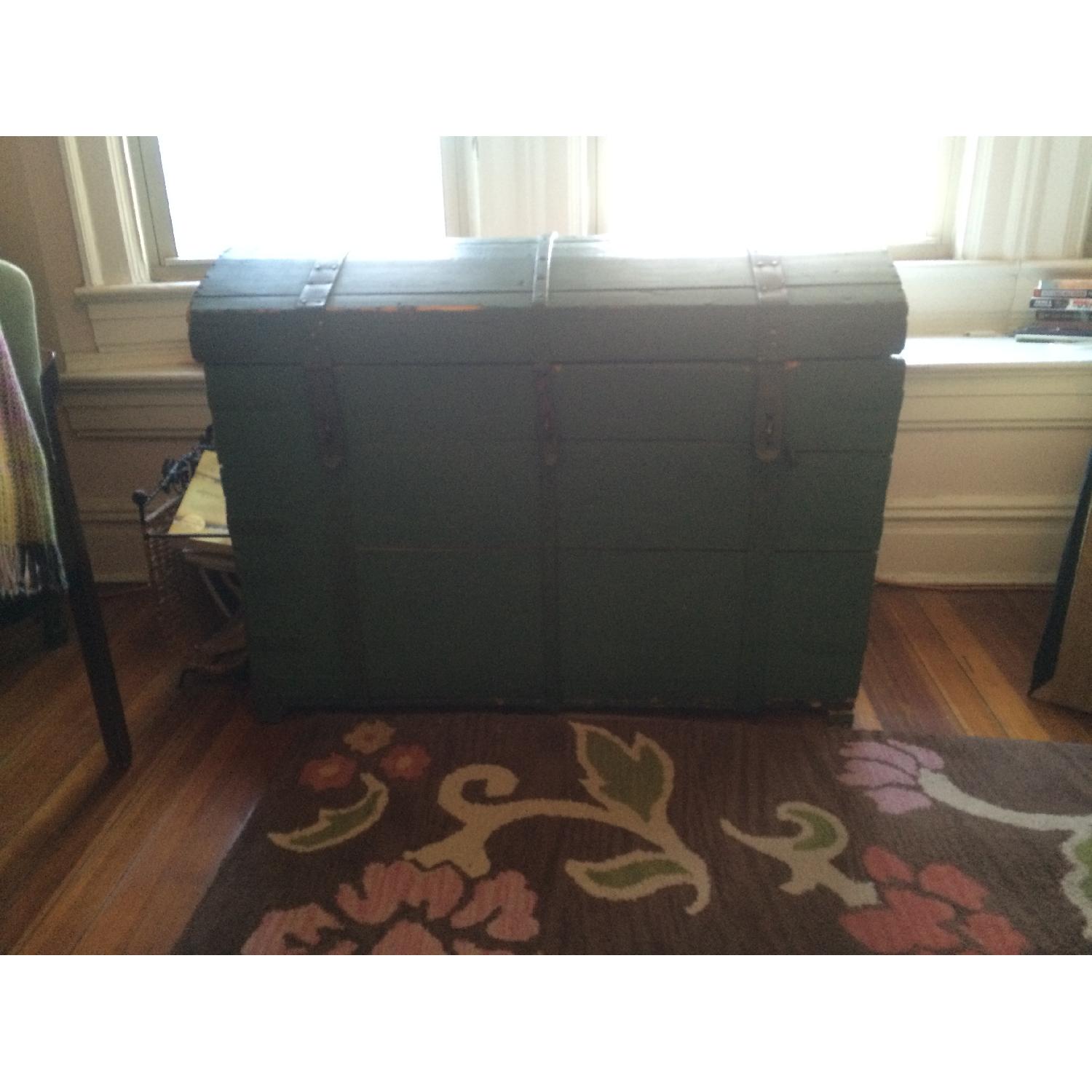 Antique Painted Captain's Trunk - image-1