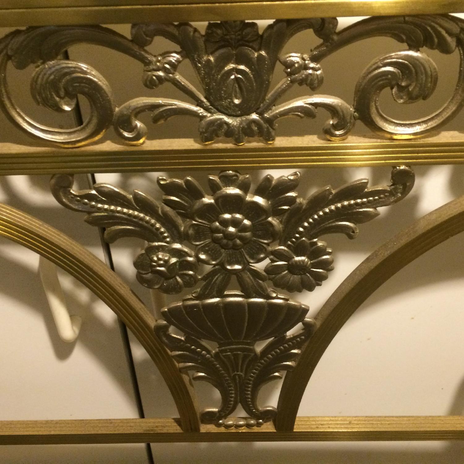 Antique Brass and Steel Queen Head Board - image-2