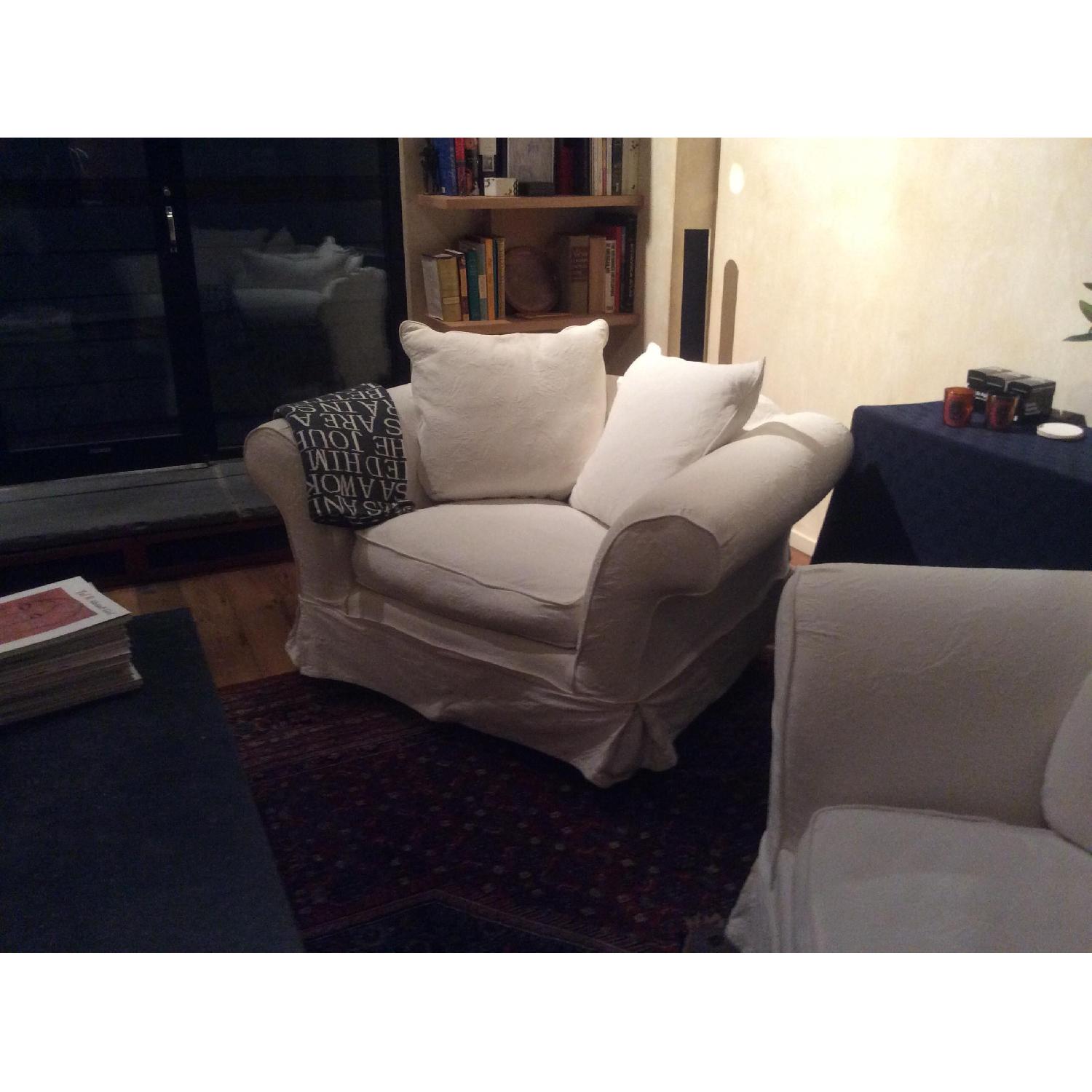Pottery Barn Downfilled Chair and a Half - Set of 2 - image-1