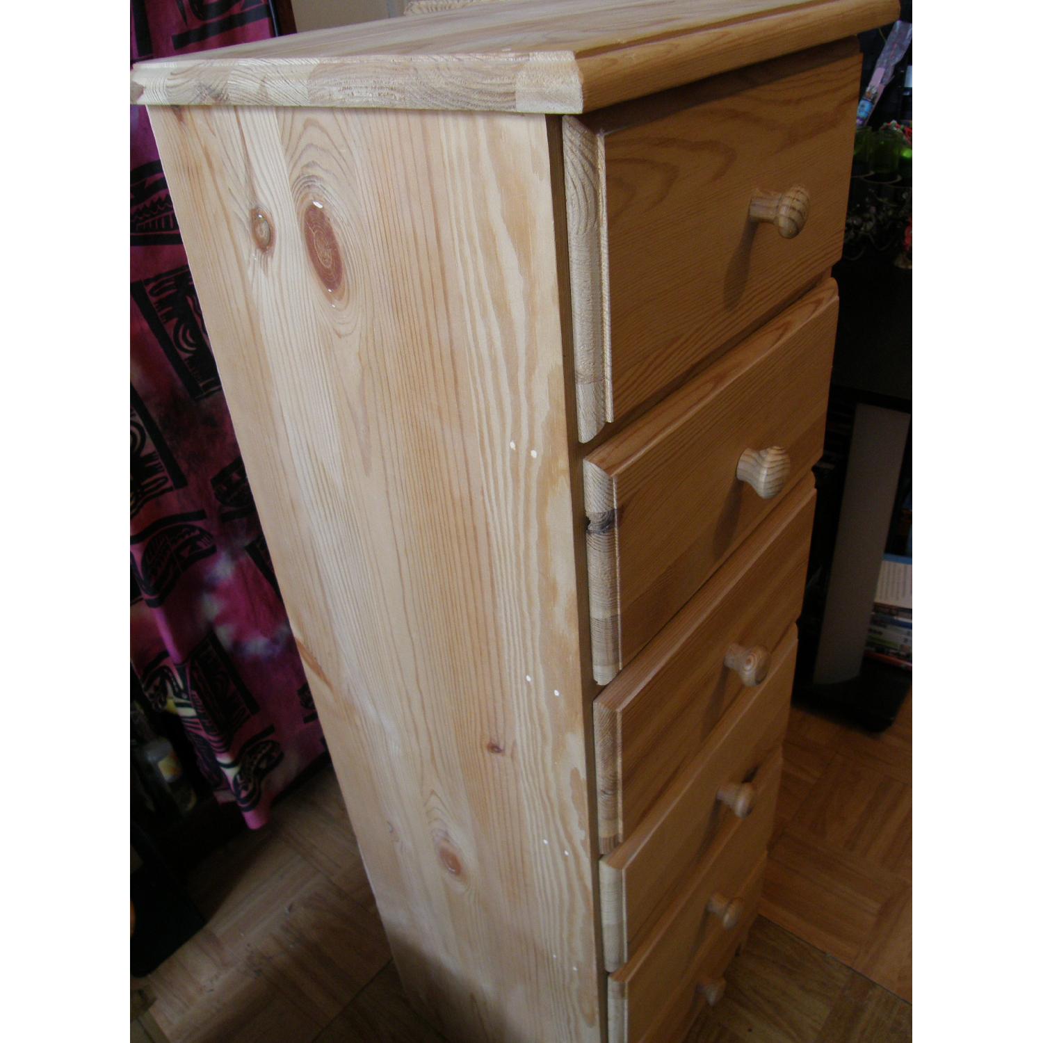 Unfinished Hardwood Narrow 6 Drawer Dressers - Set of 2 - image-2